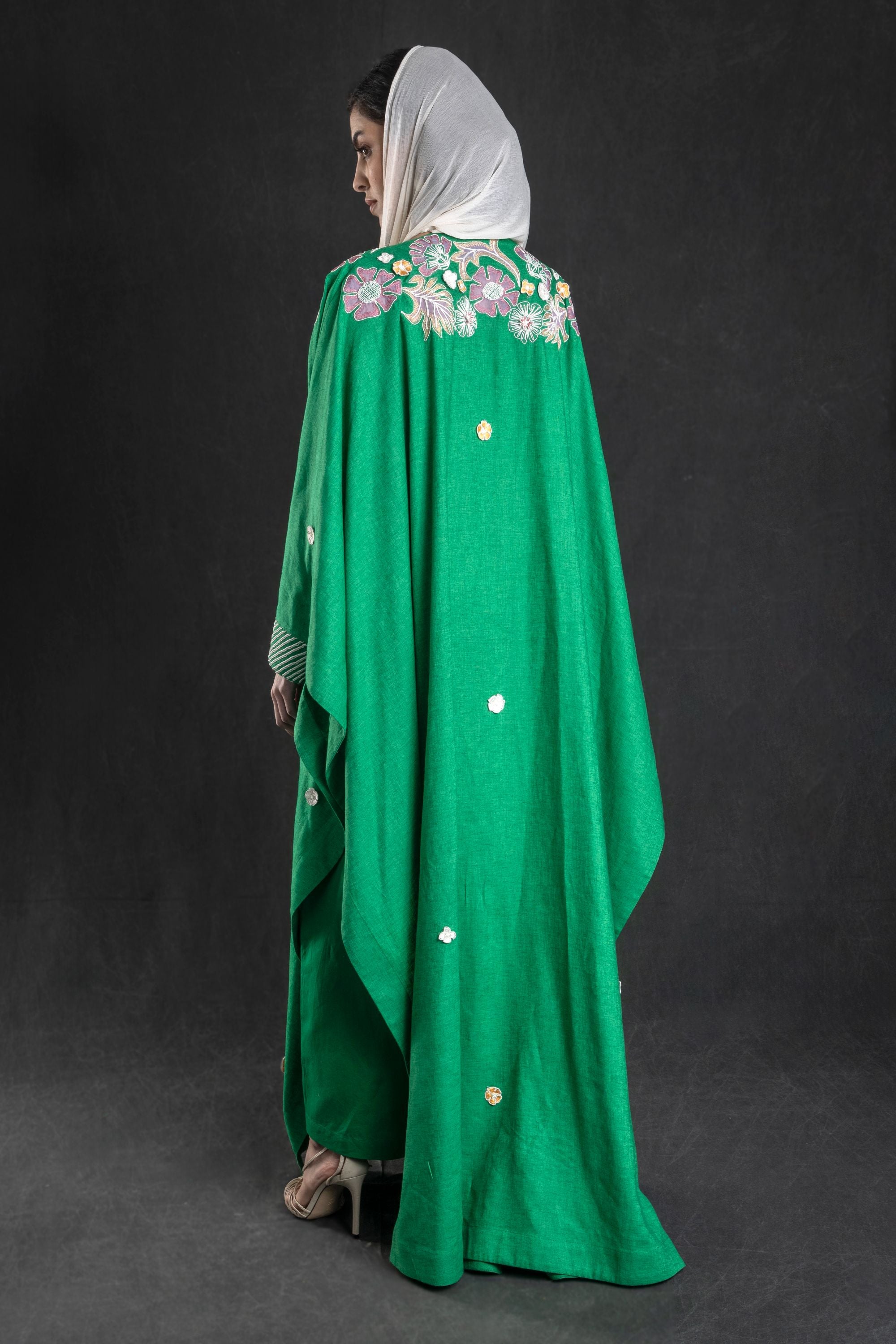 Ghazala Dusala Cape with Embroidery & Embellishment