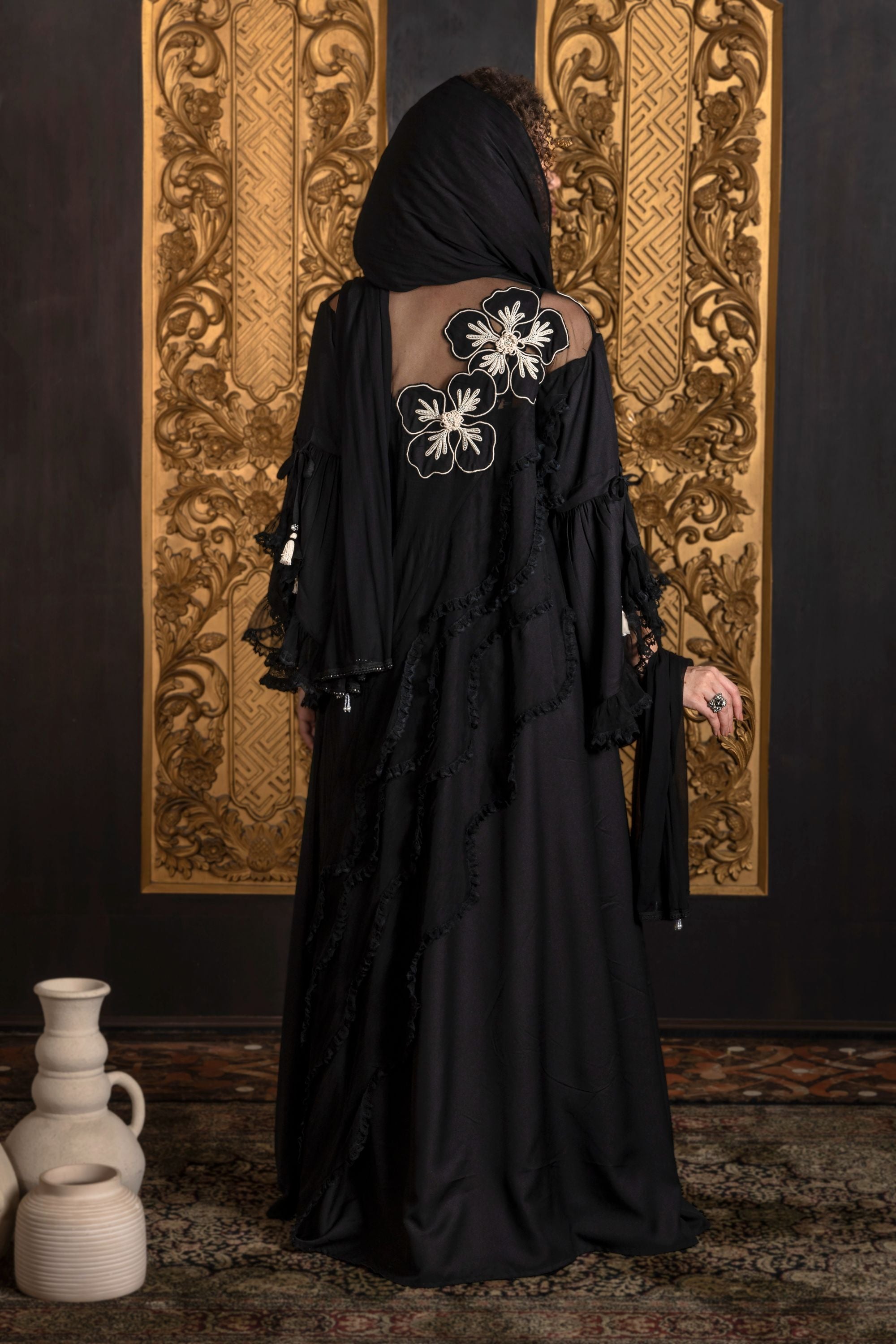Yaminah Embroidered Abaya with Sheila
