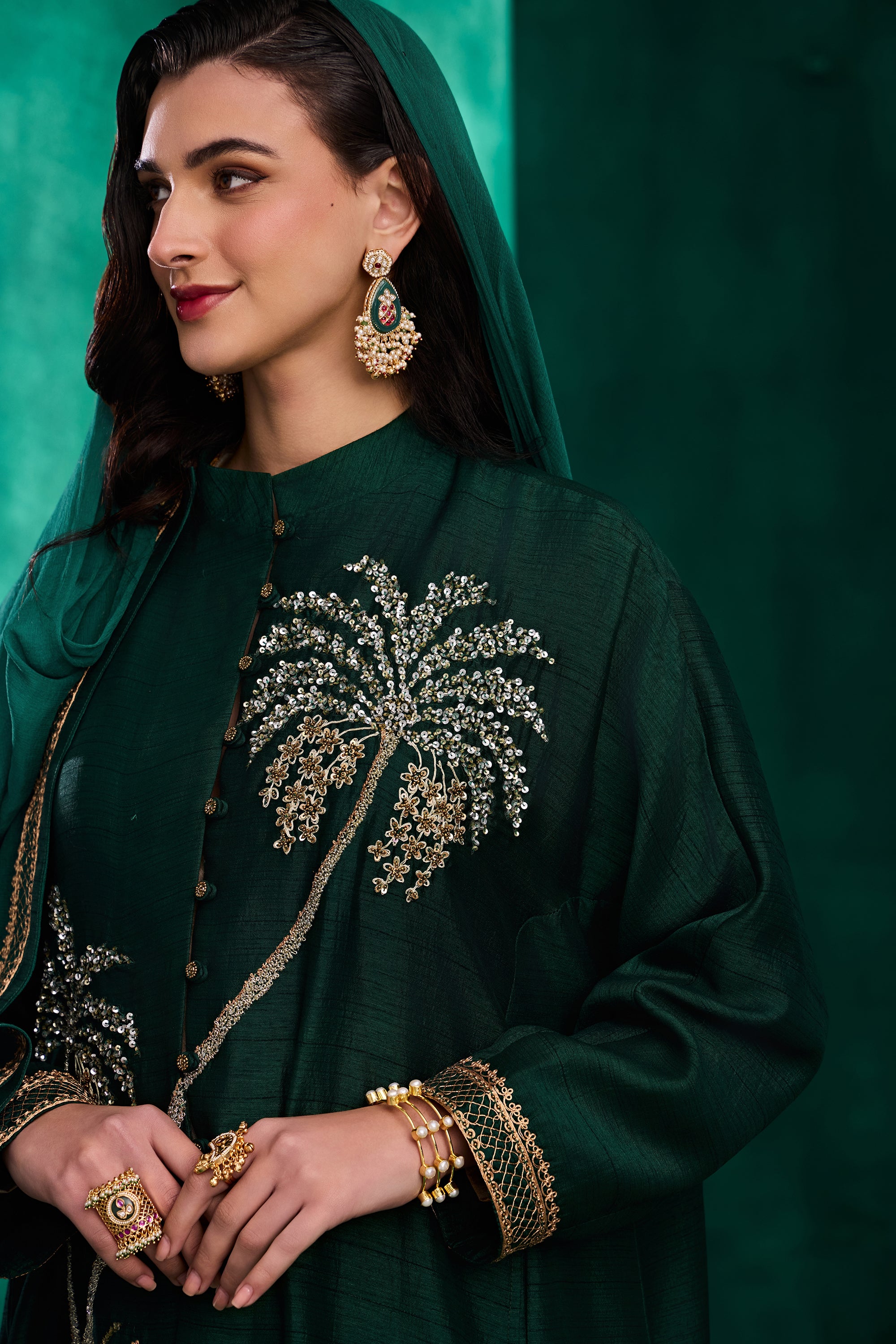 Nareen Embroidered Abaya with Embellishment