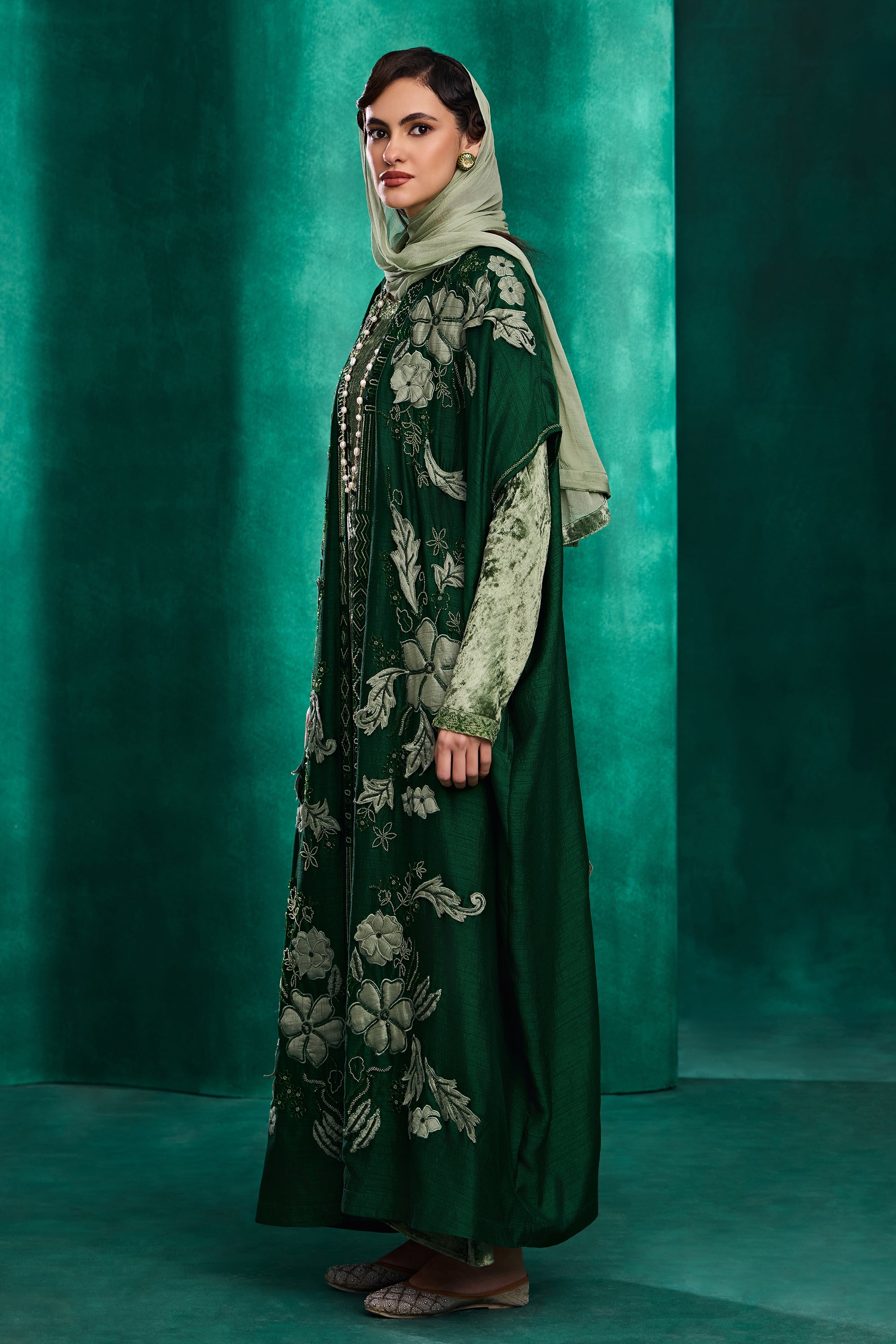 Dujaylah Embroidered Abaya with Embellishment