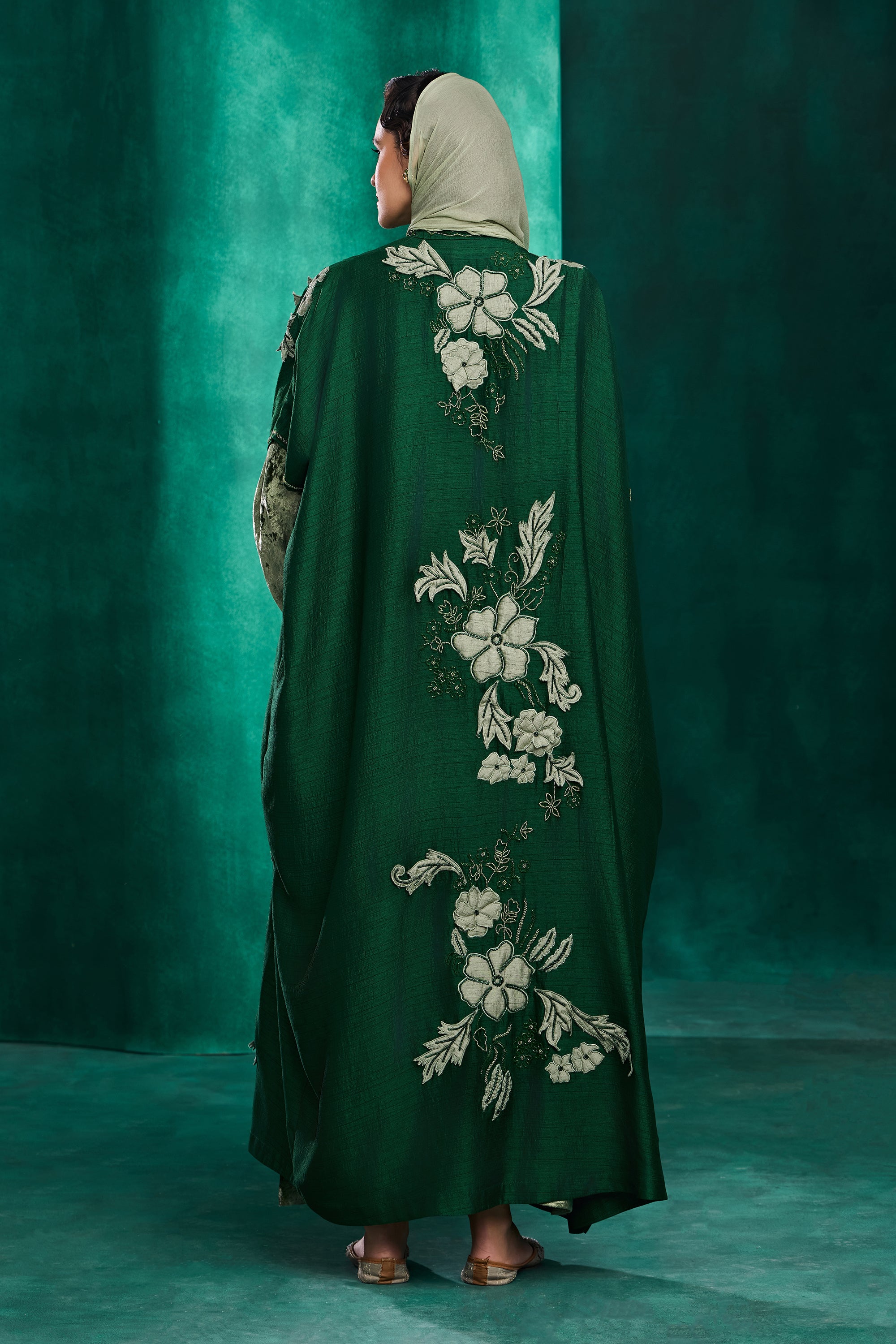 Dujaylah Embroidered Abaya with Embellishment