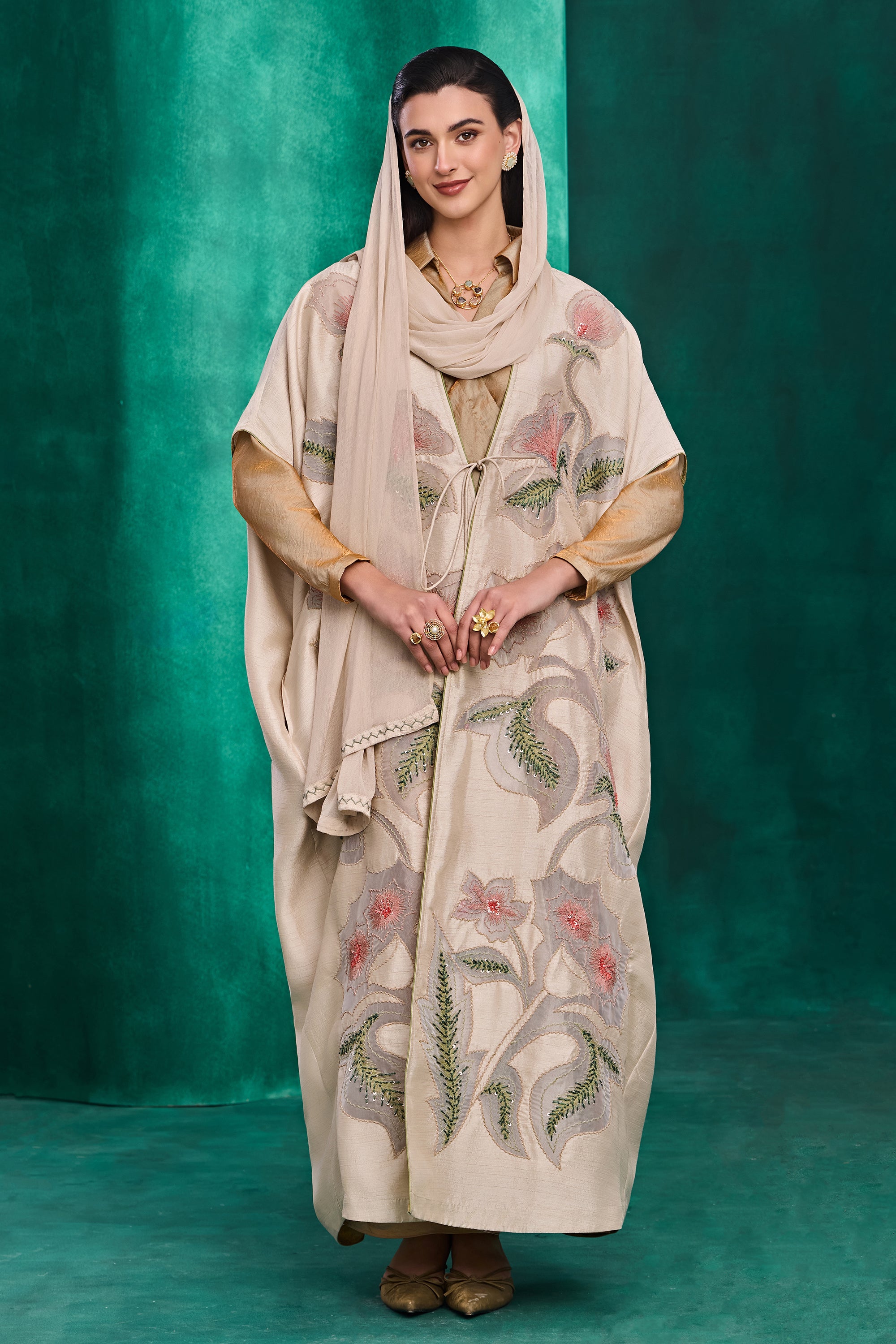 Athilah Embroidered Abaya with Embellishment