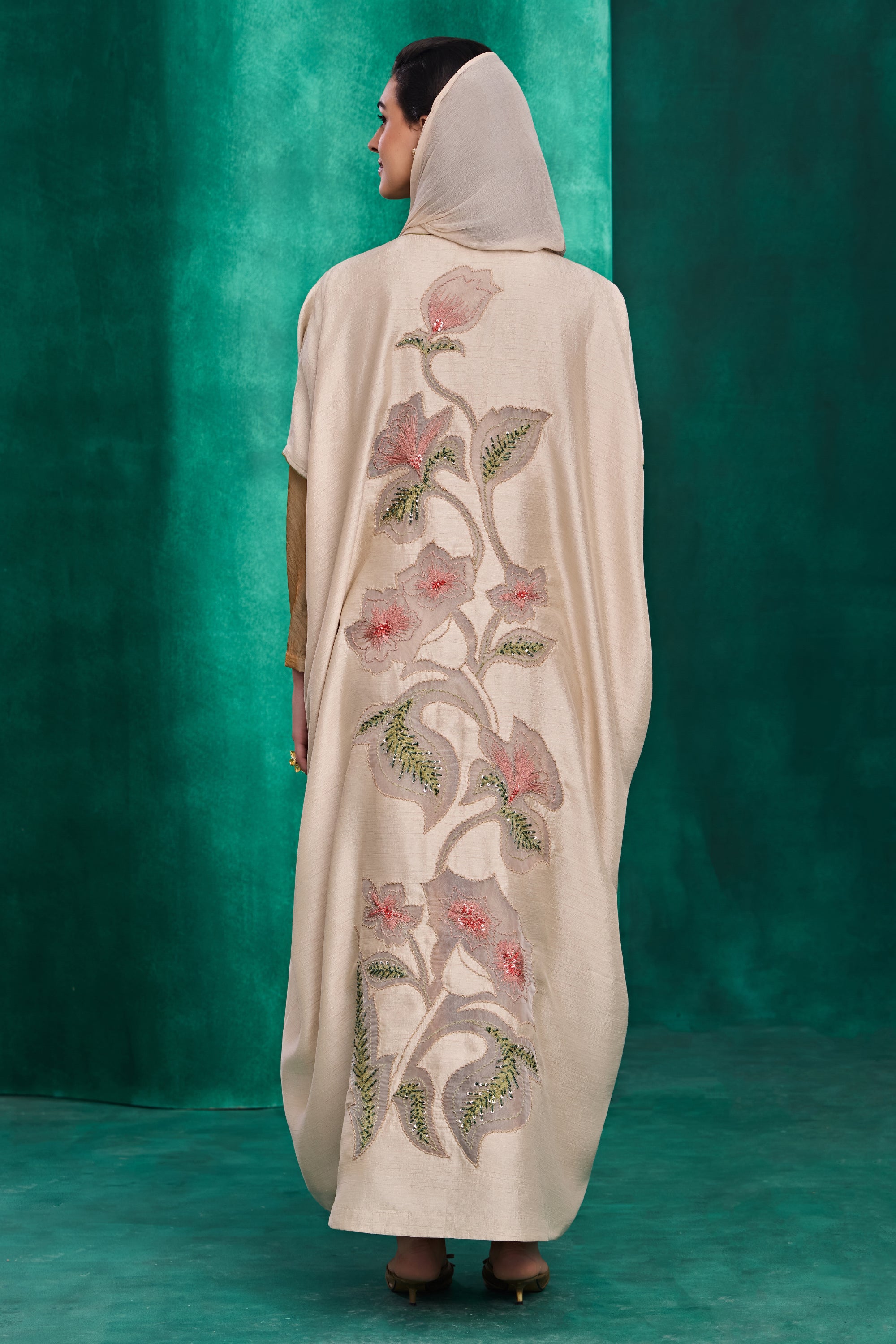 Athilah Embroidered Abaya with Embellishment
