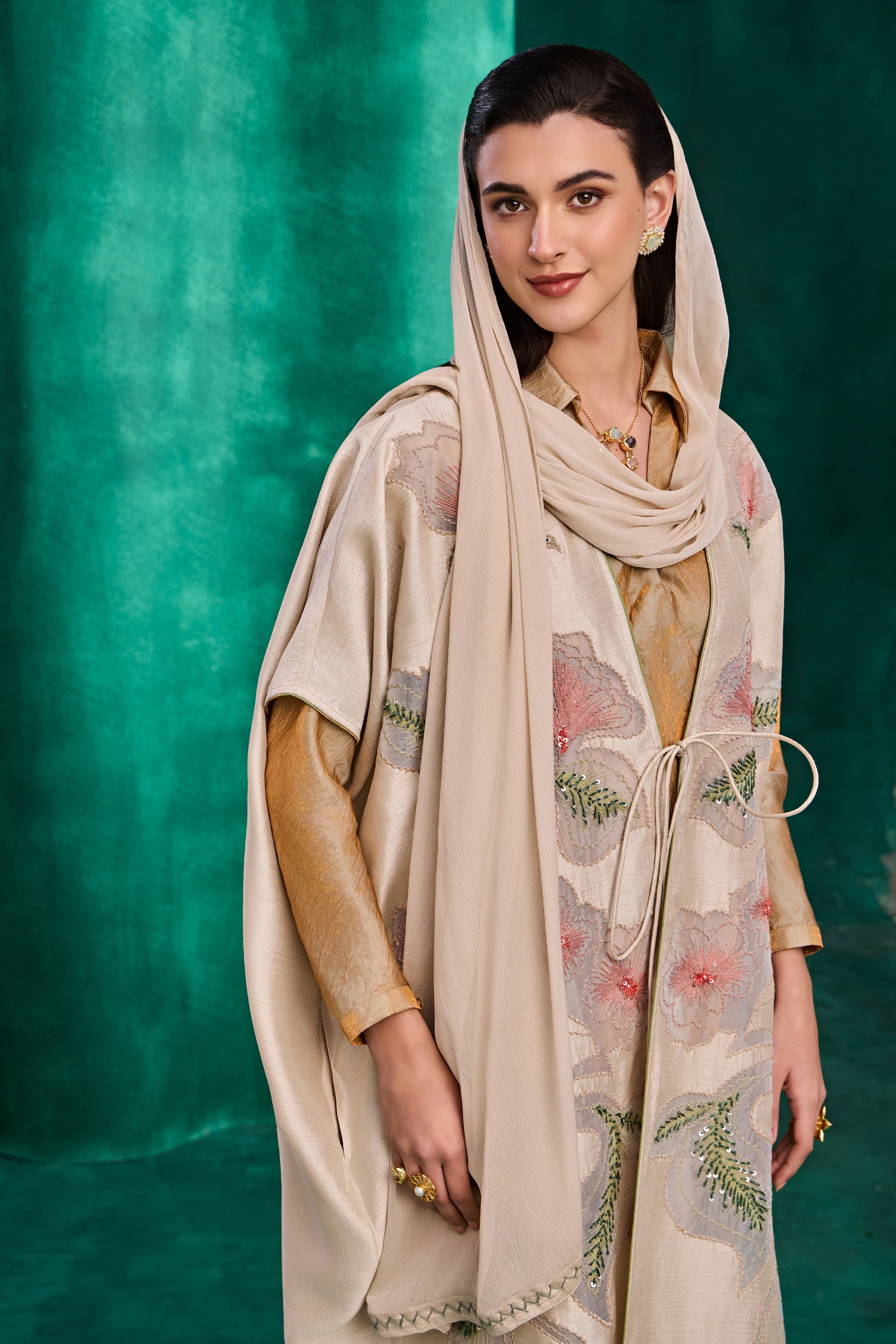 Athilah Embroidered Abaya with Embellishment