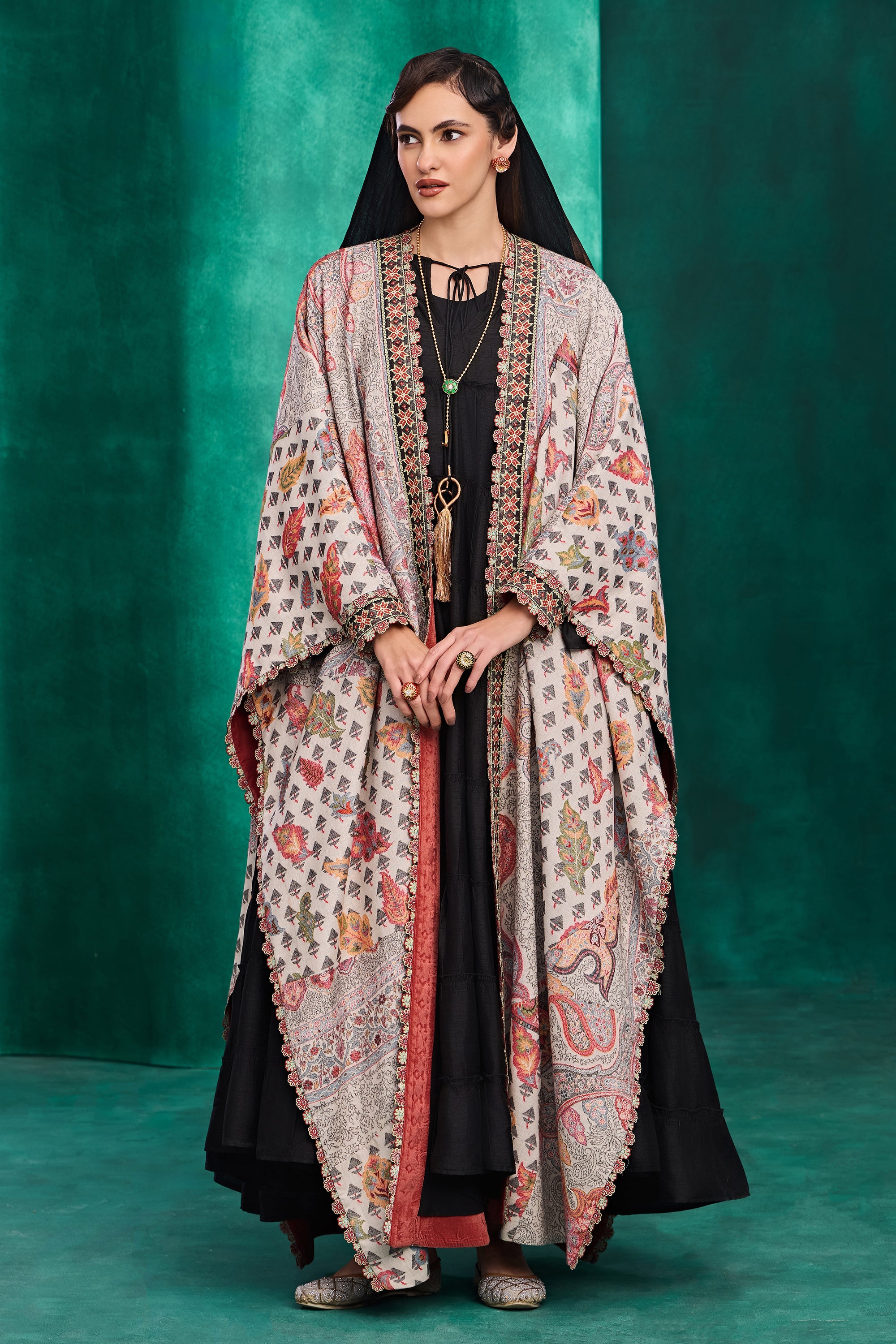 Riham Embroidered Cape