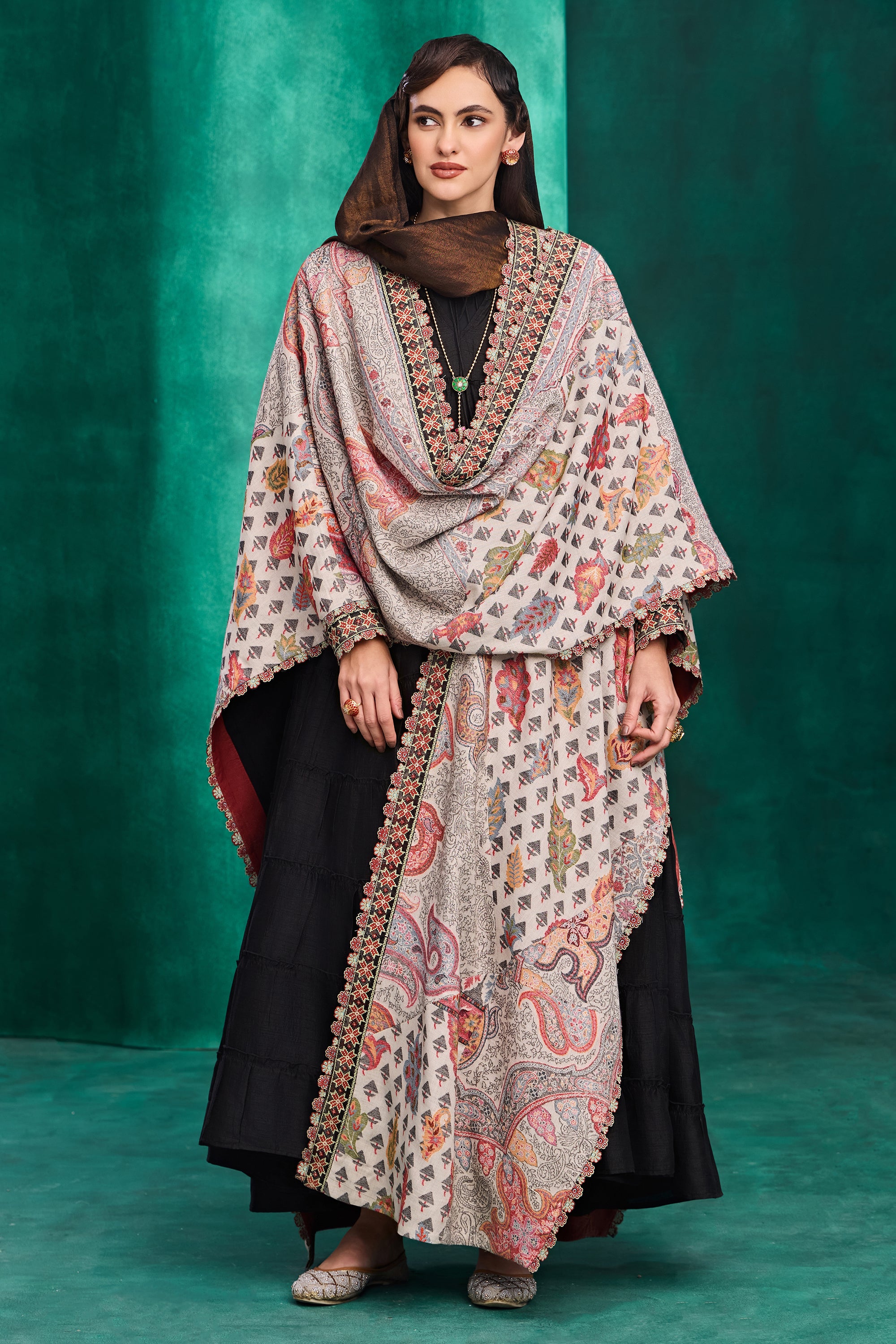 Riham Embroidered Cape