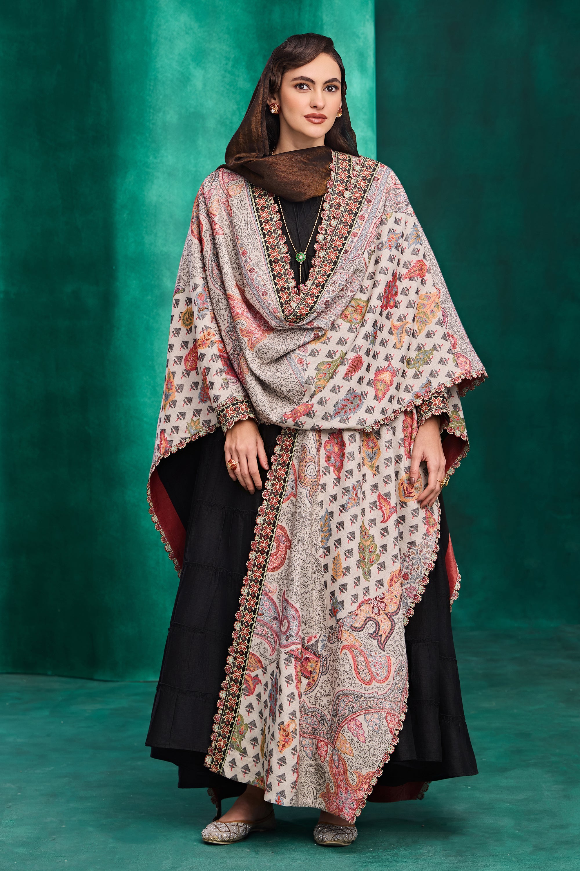 Riham Embroidered Cape