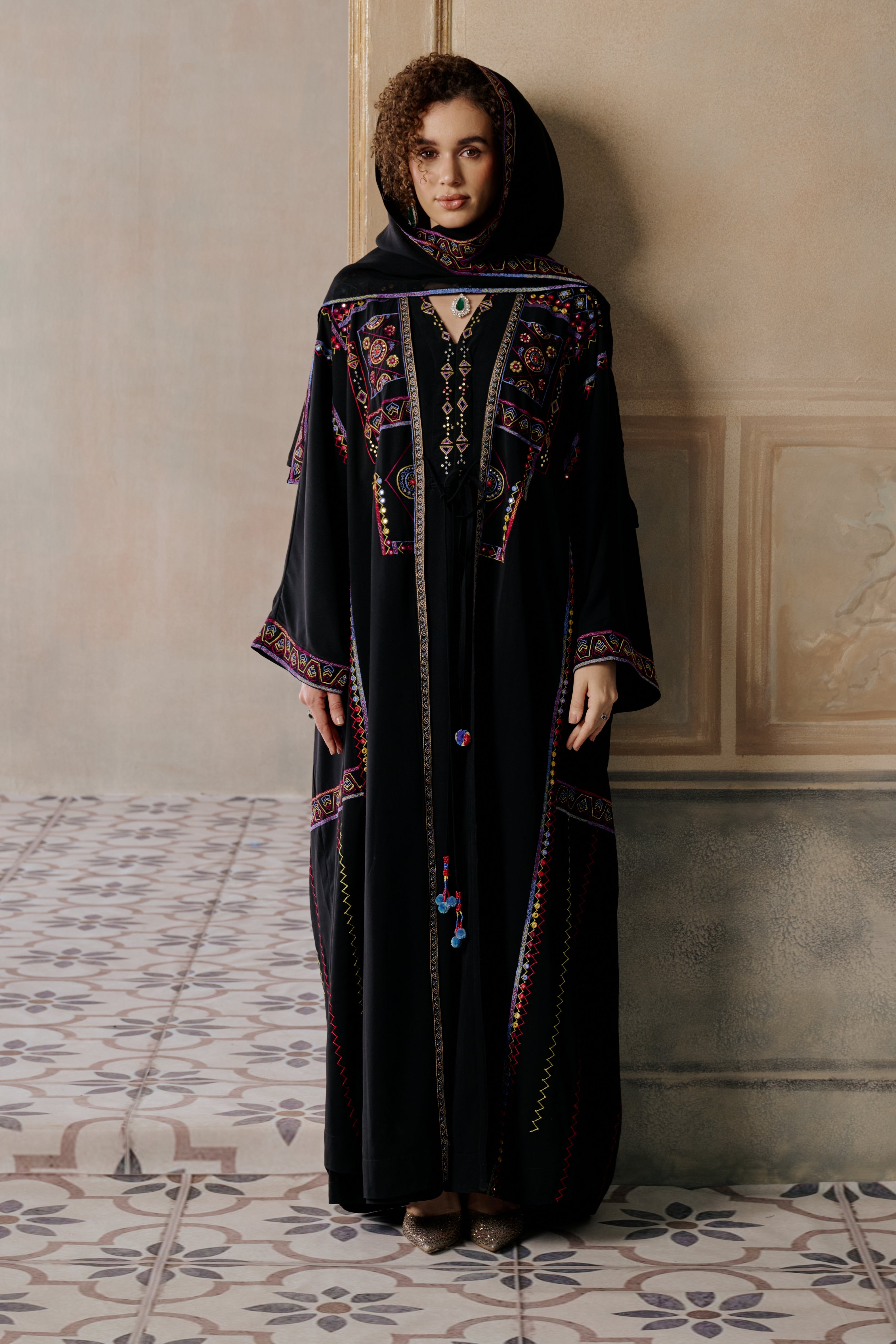 Isaf Embroidered Abaya with Embellishment