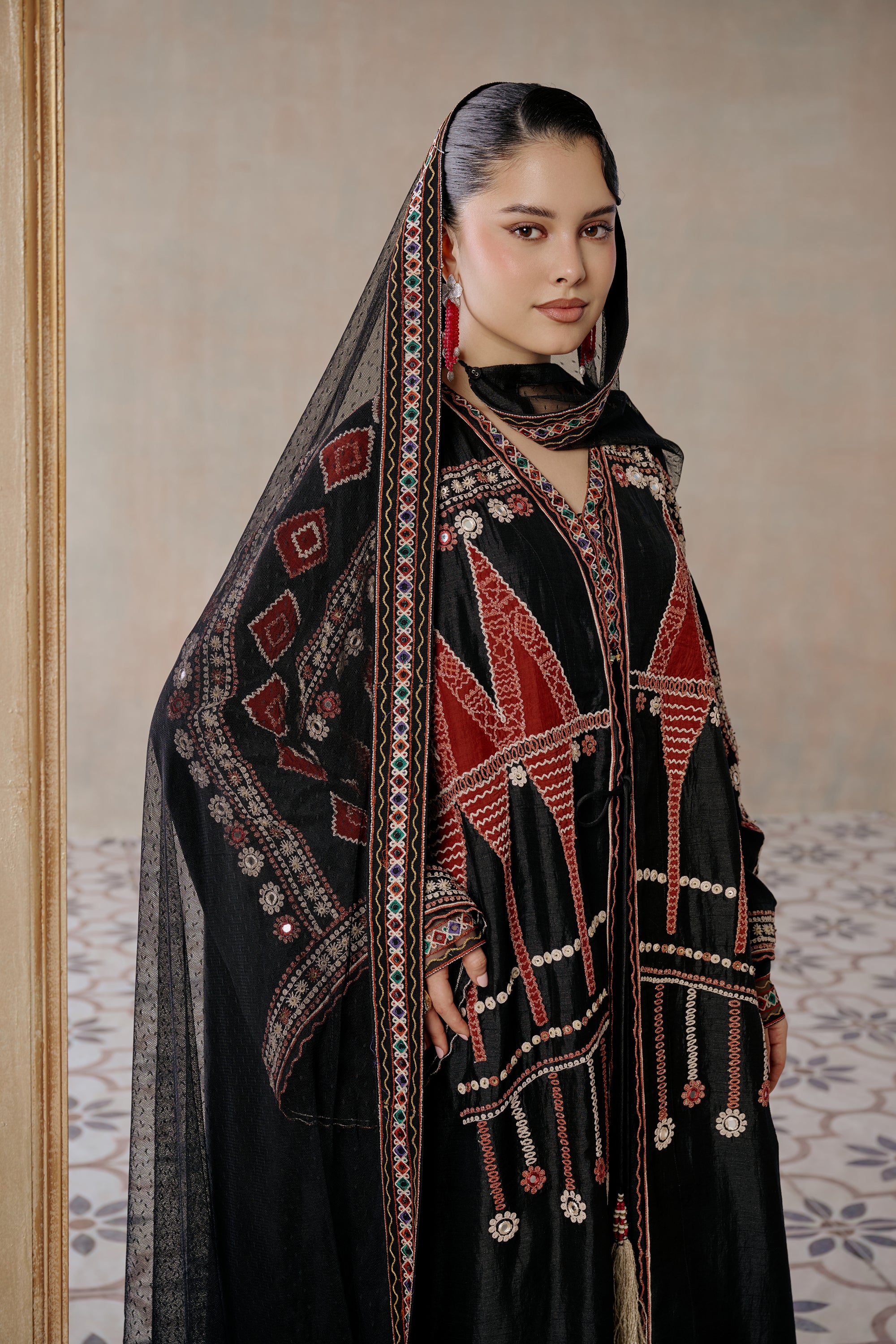 Manahil Applique Work Embroidered Abaya