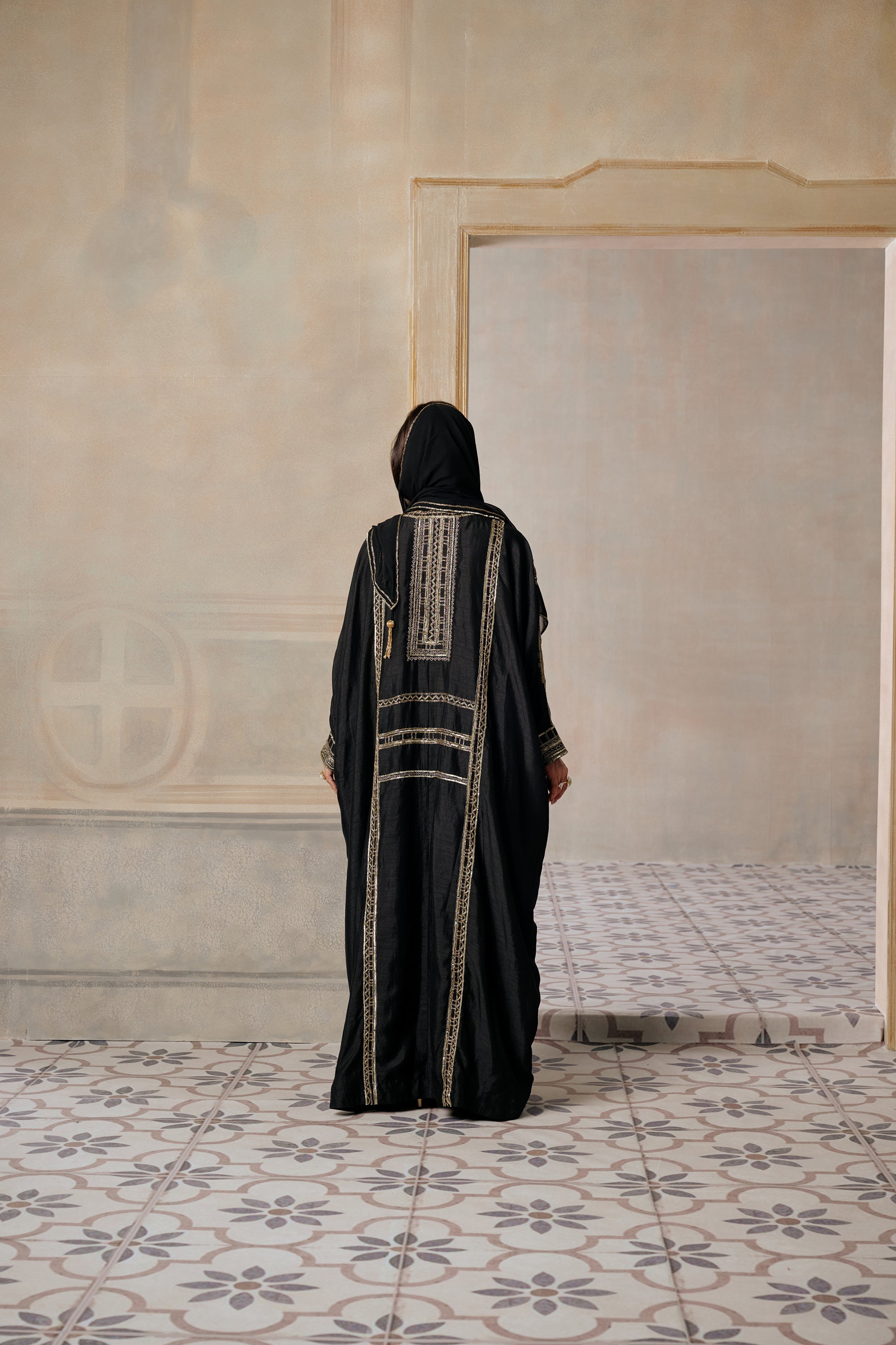Khawater Embroidered Abaya with Embellishment