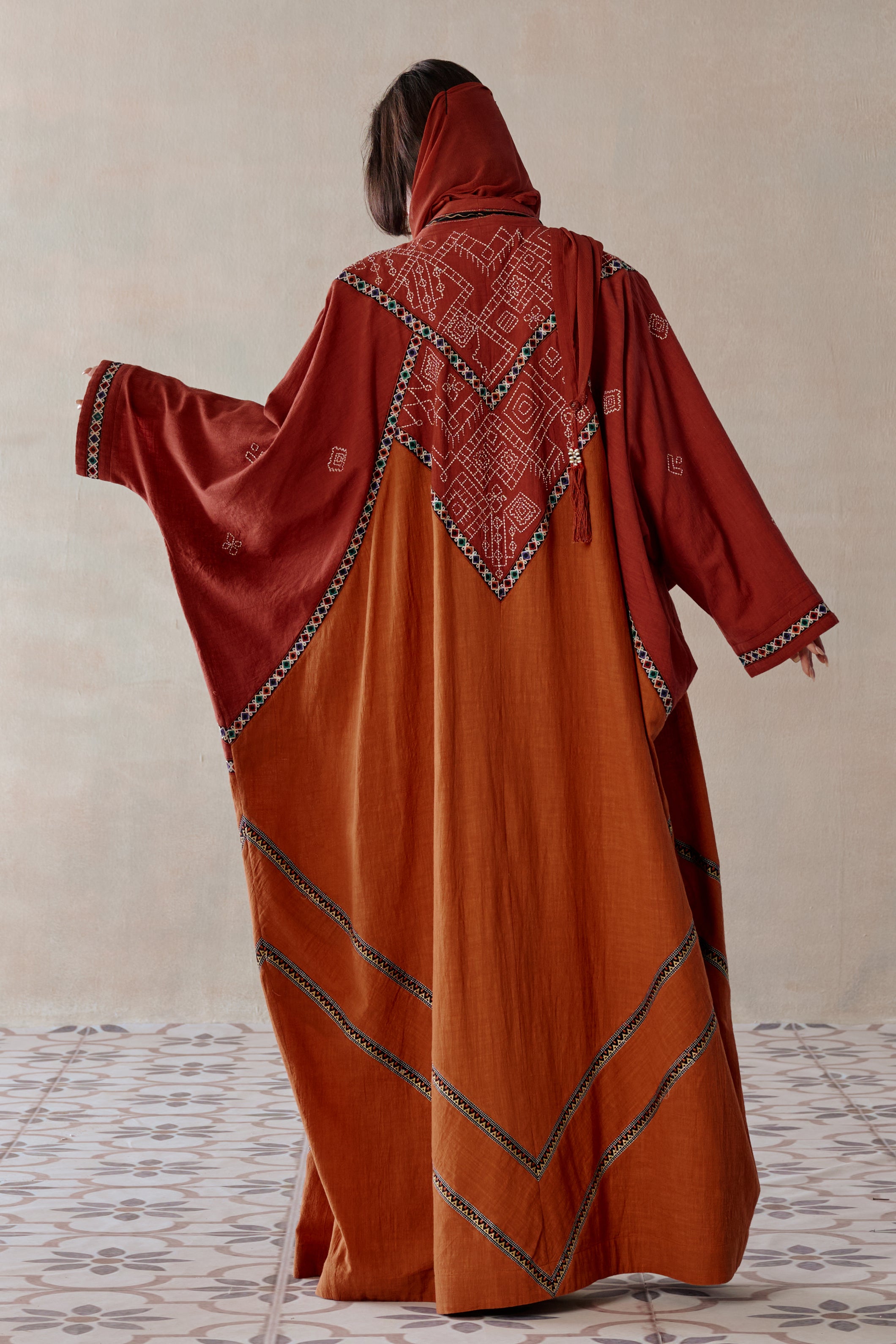 Samah Embroidered Abaya with Lace Detailing