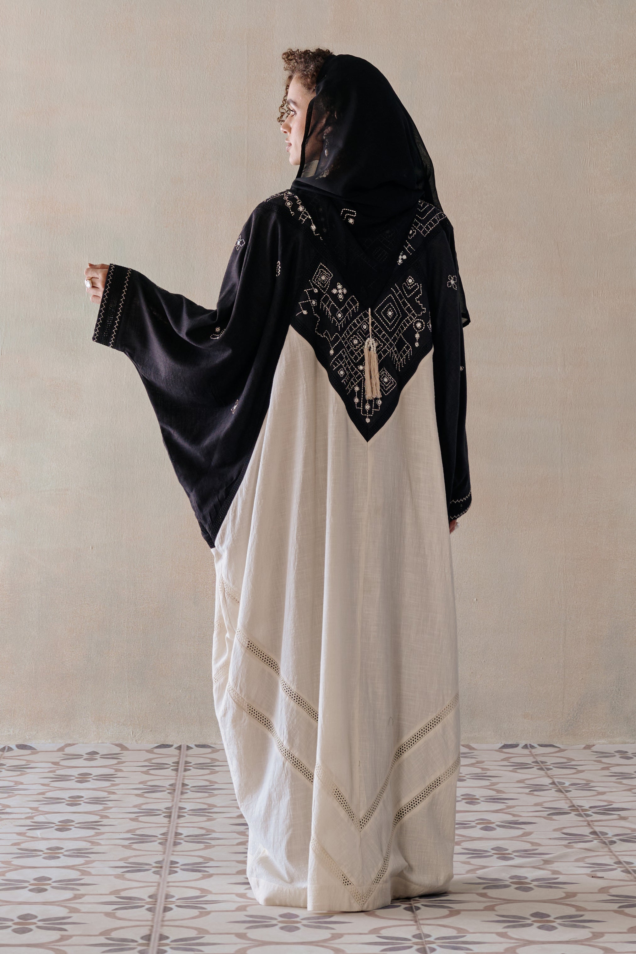 Nasima Embroidered Abaya with Embellishment