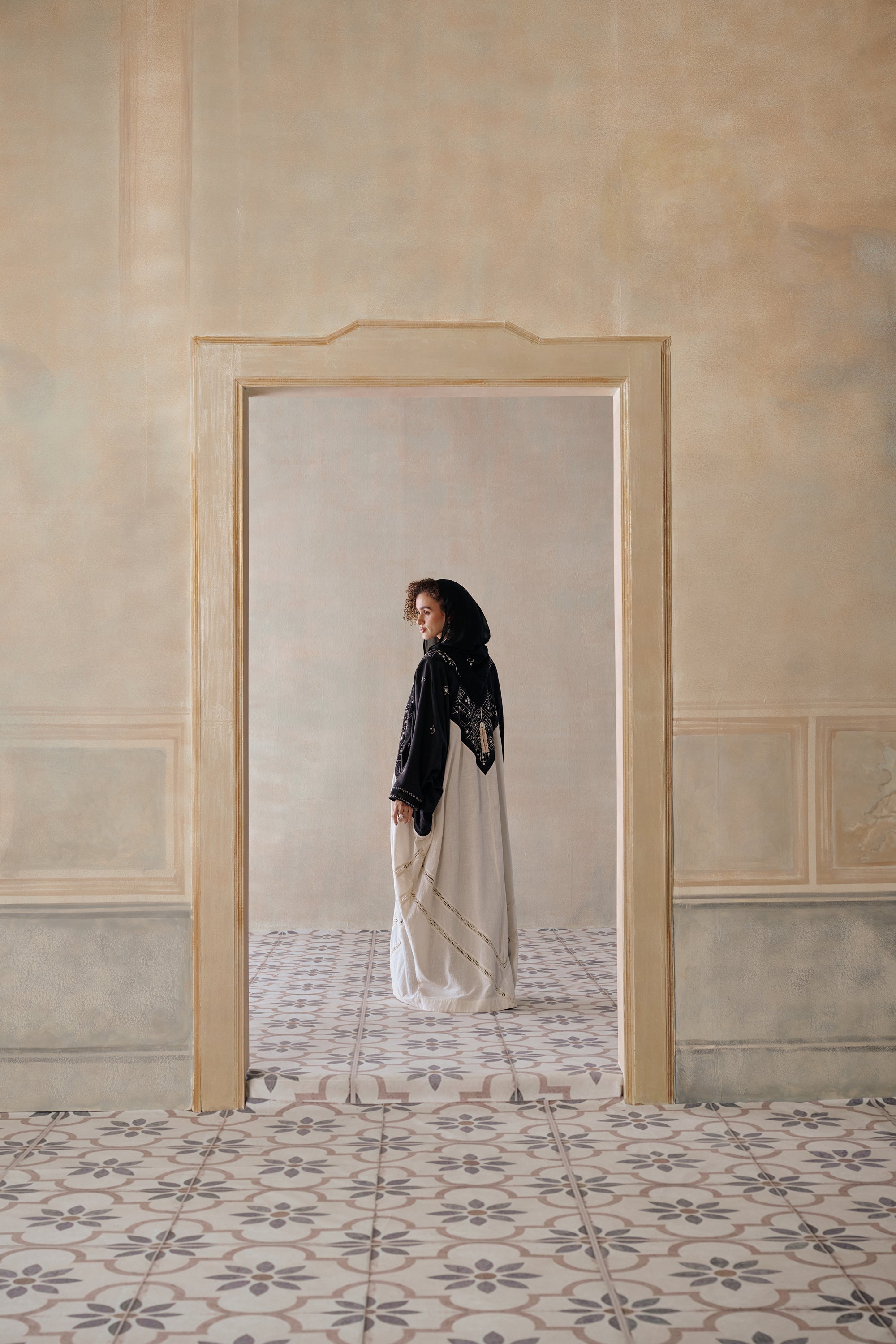 Nasima Embroidered Abaya with Embellishment