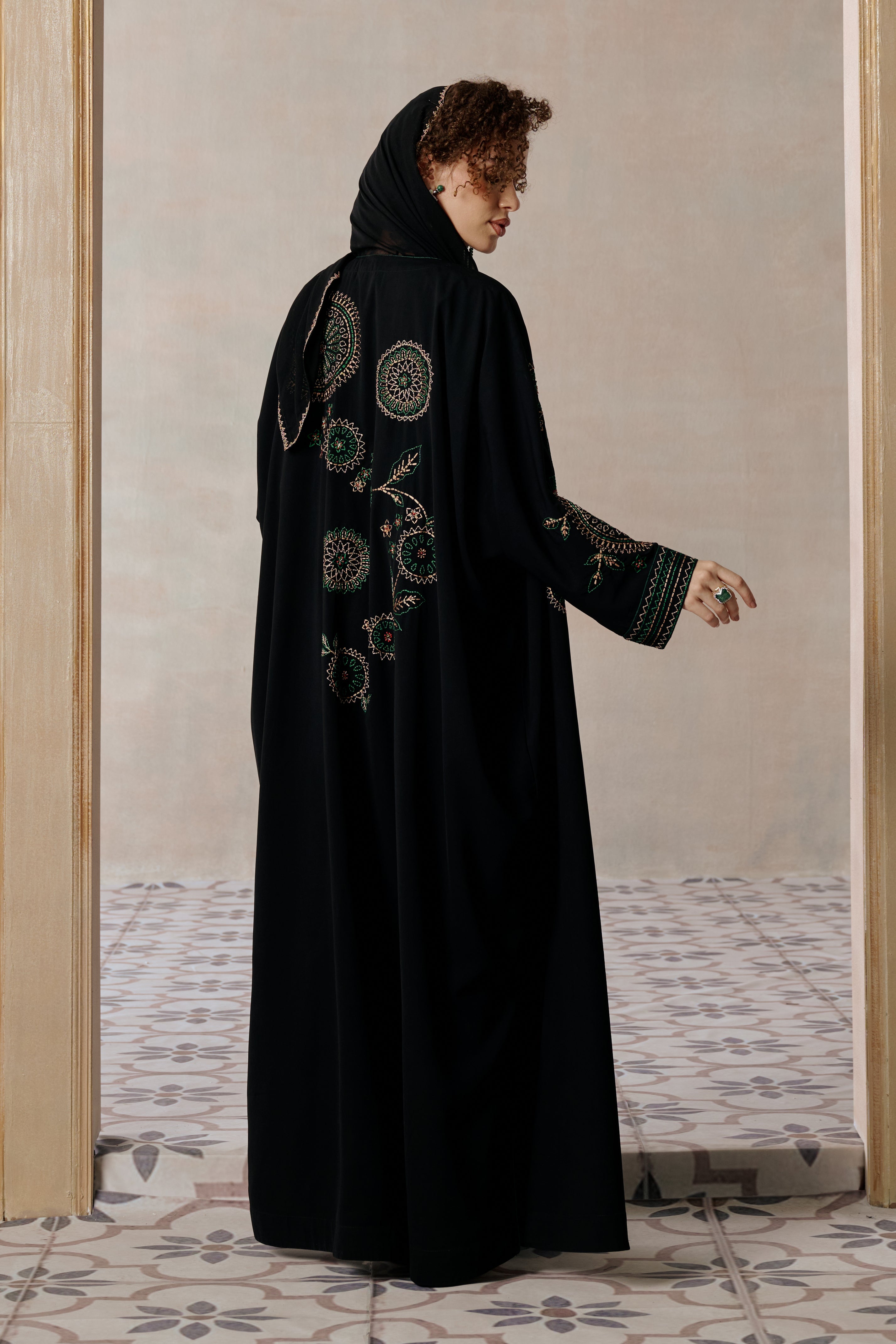 Ikram Embroidered Abaya with Embellishment