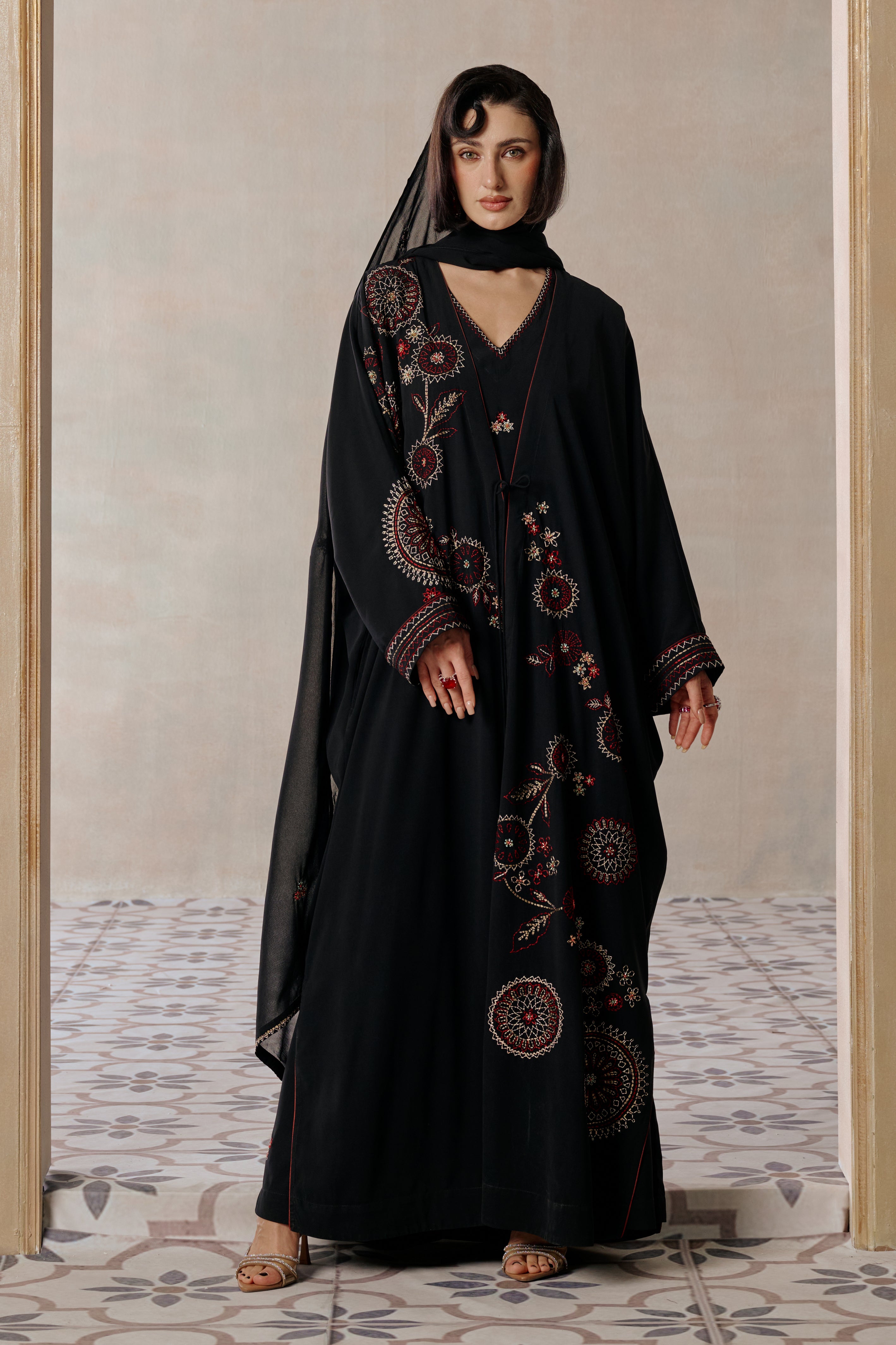 Intisar Embroidered Abaya with Embellishment