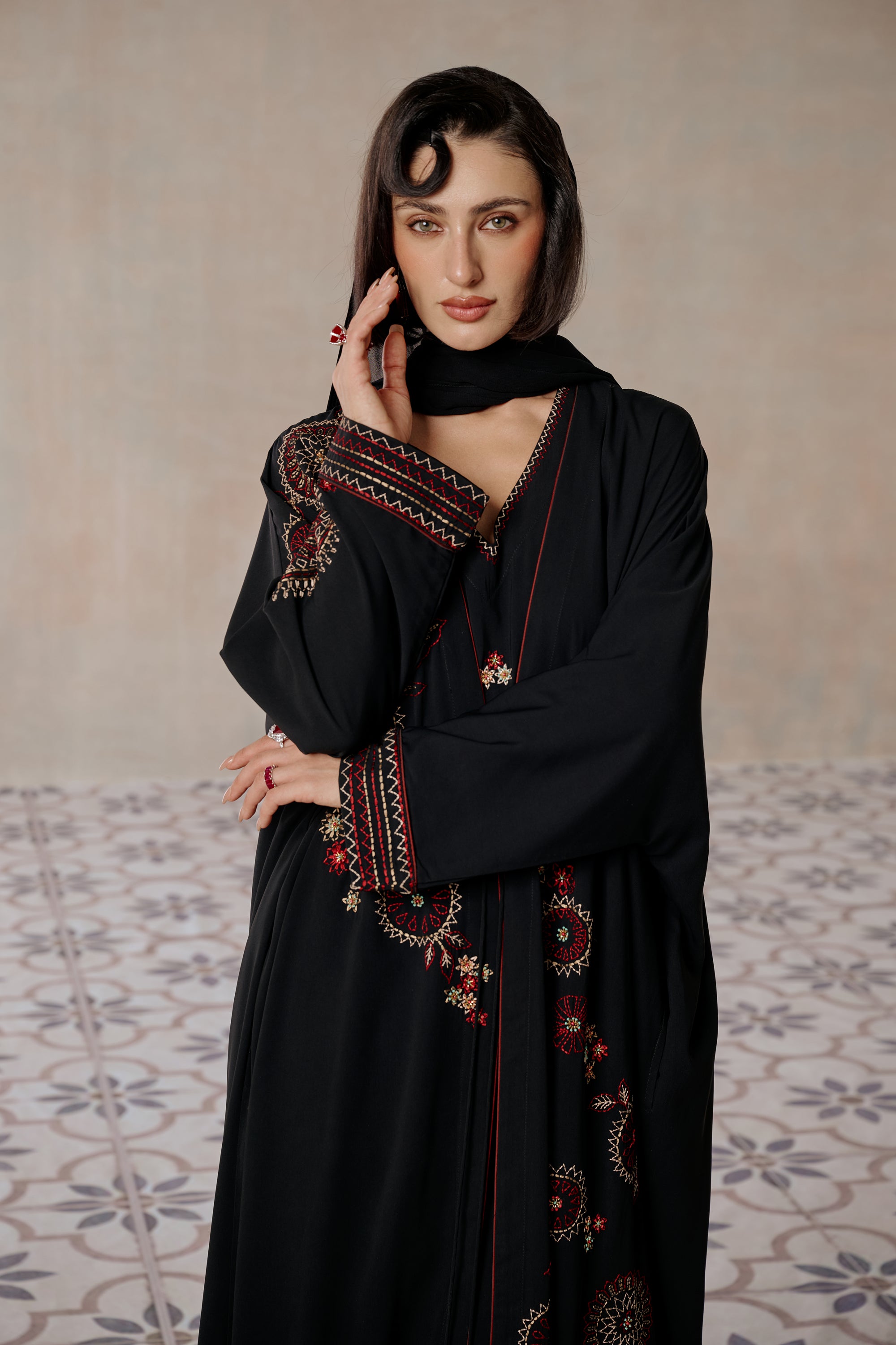 Intisar Embroidered Abaya with Embellishment