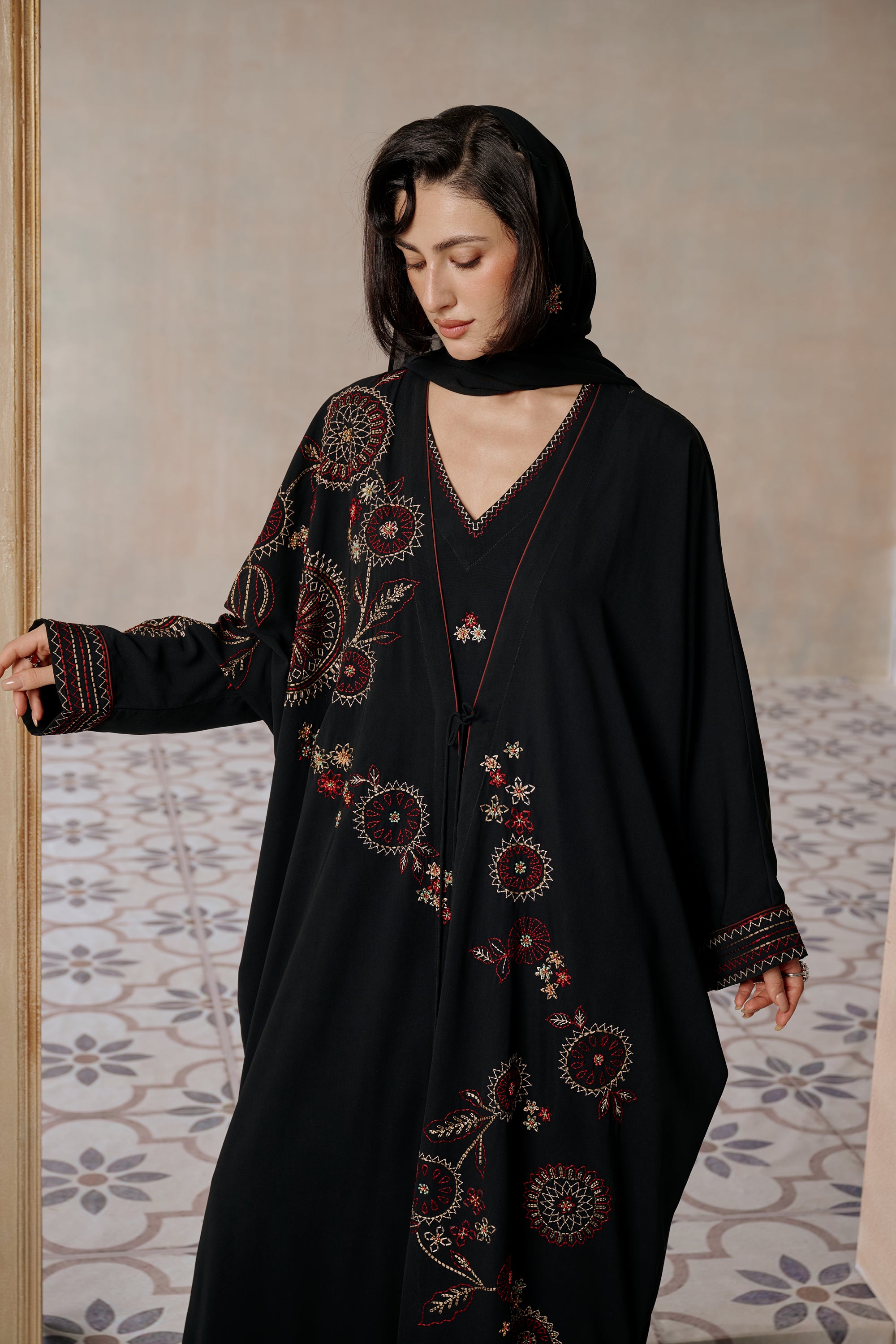 Intisar Embroidered Abaya with Embellishment