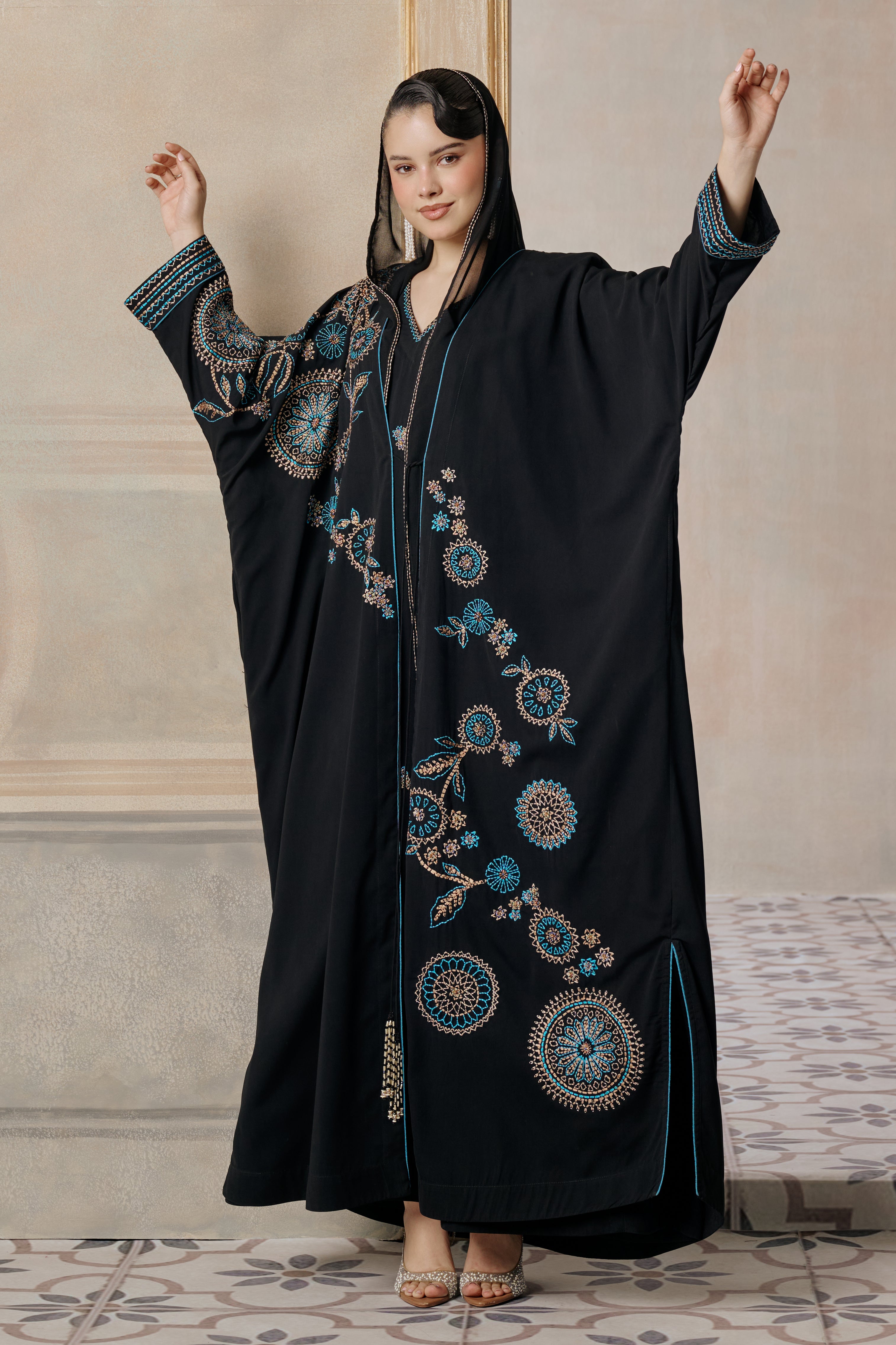Ijlal Embroidered Abaya with Embellishment
