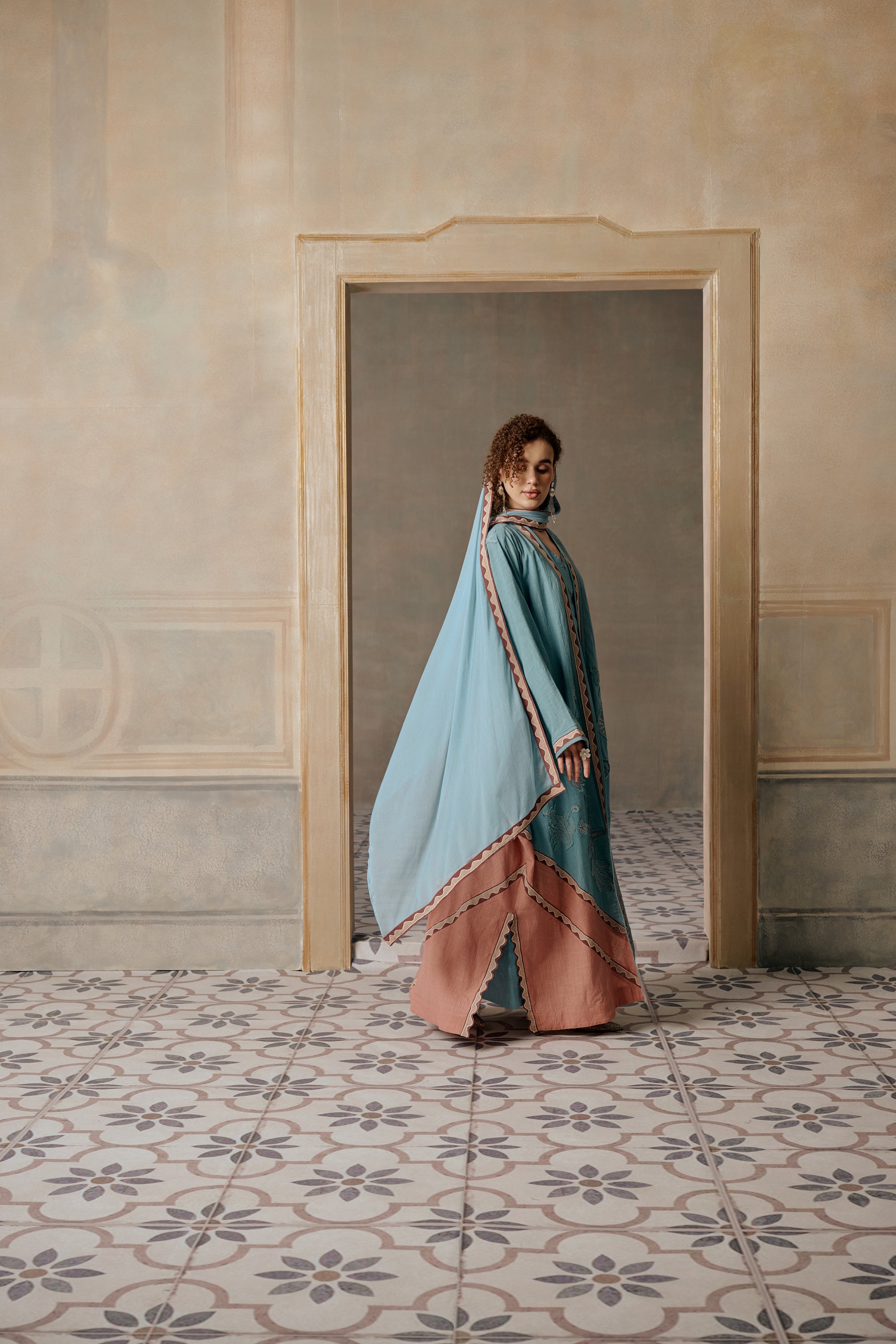Maysan Embroidered Abaya with Patch Work