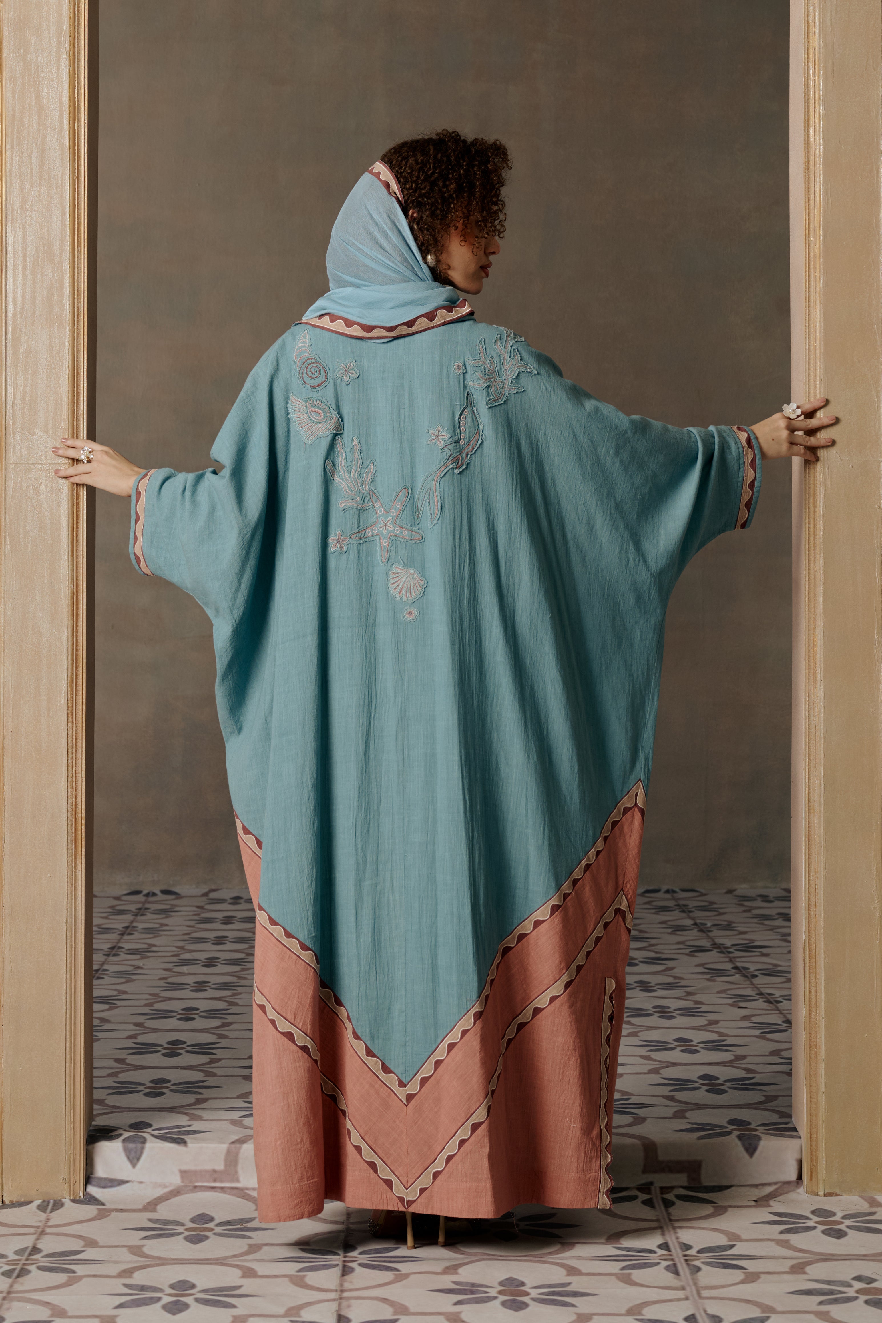 Maysan Embroidered Abaya with Patch Work