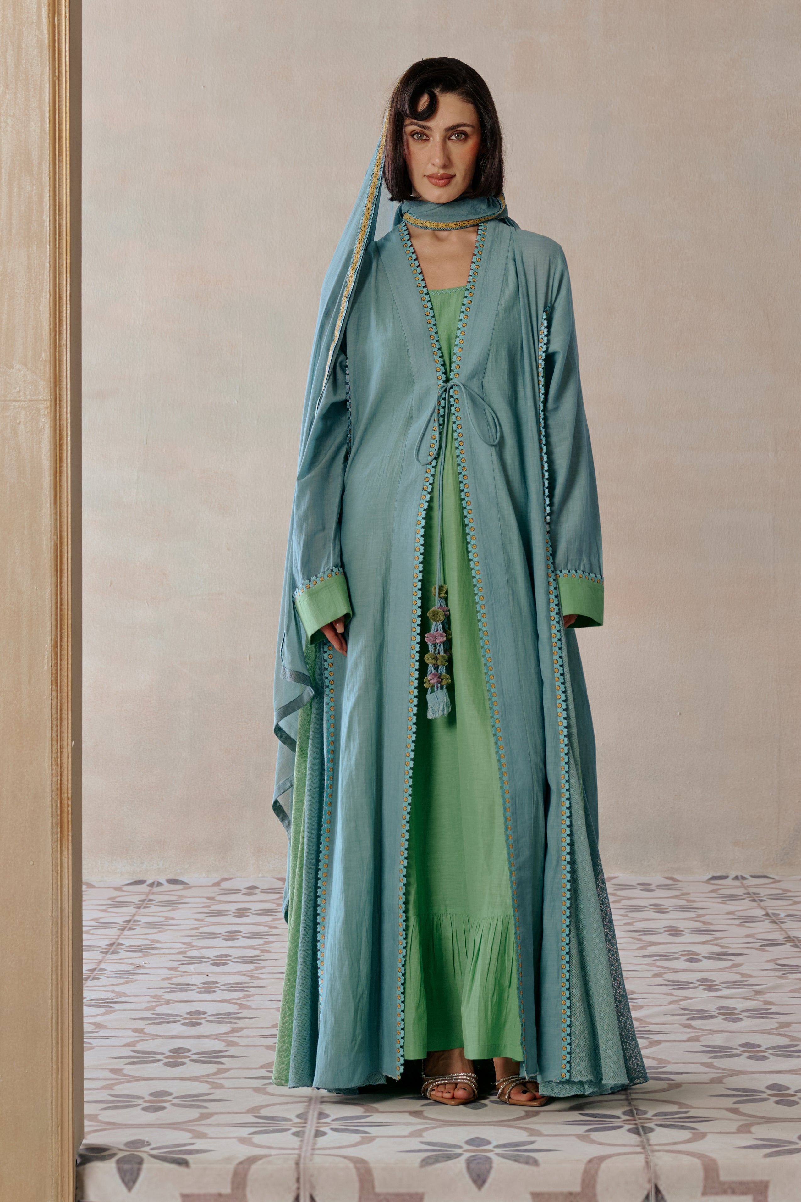 Anood Abaya with Lace Detailing