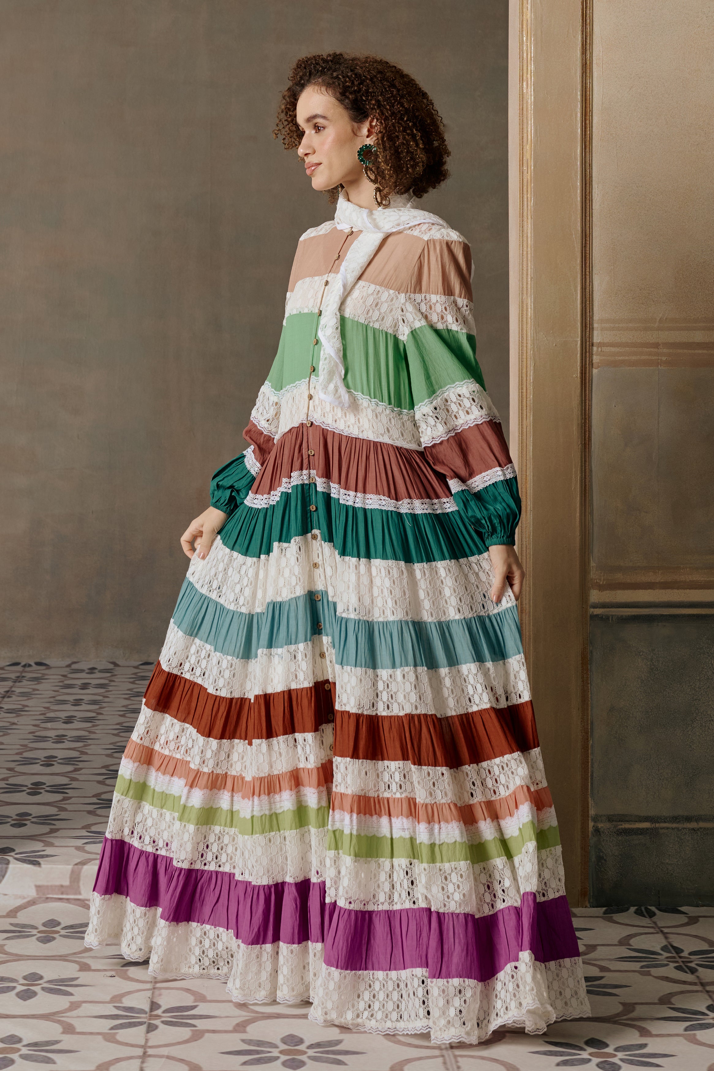 Nashmia Stylish Tiered Jalabiya