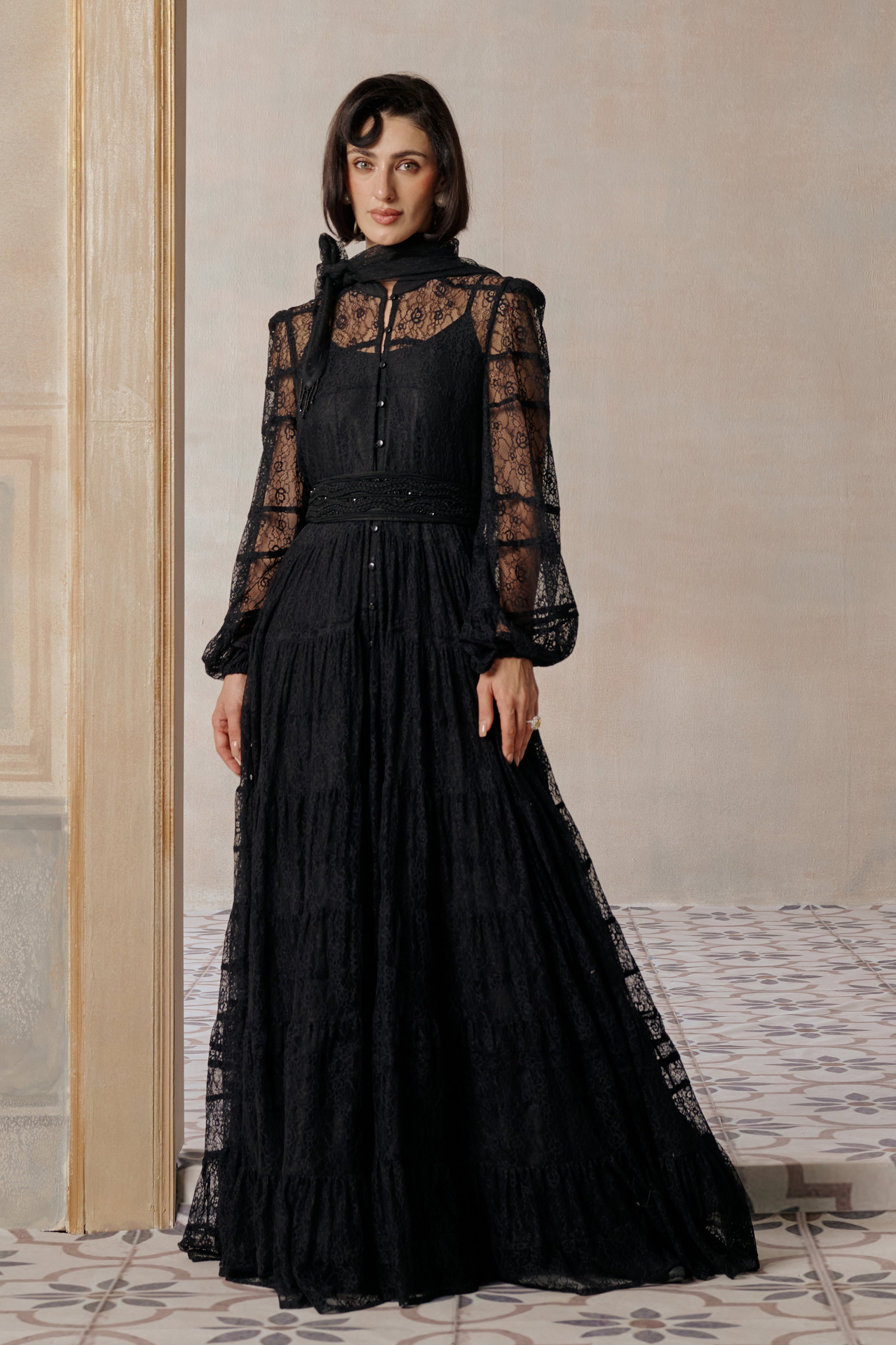 Almasa Stylish Tiered Jalabiya