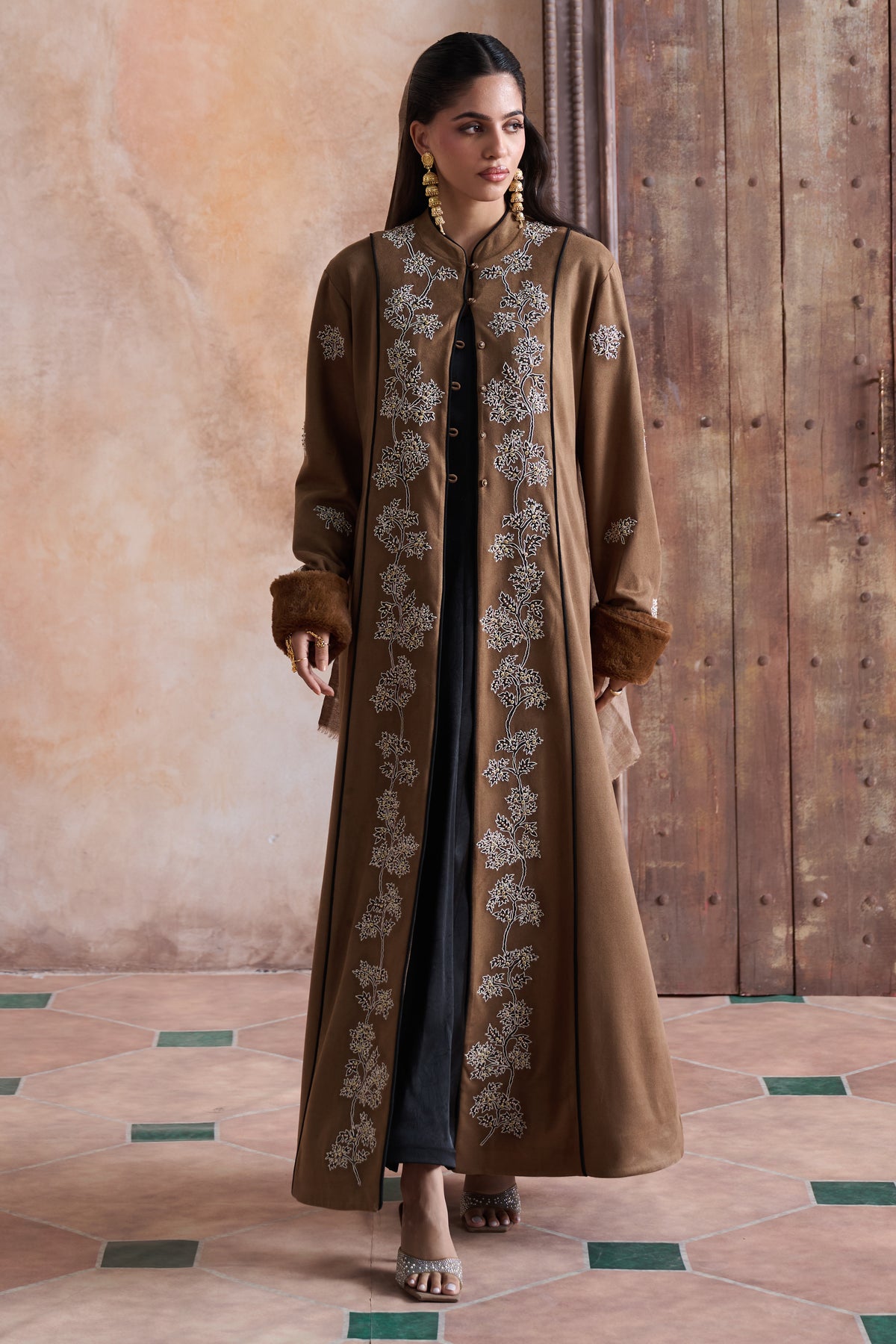 Iram Embroidered Bisht with Embellishment