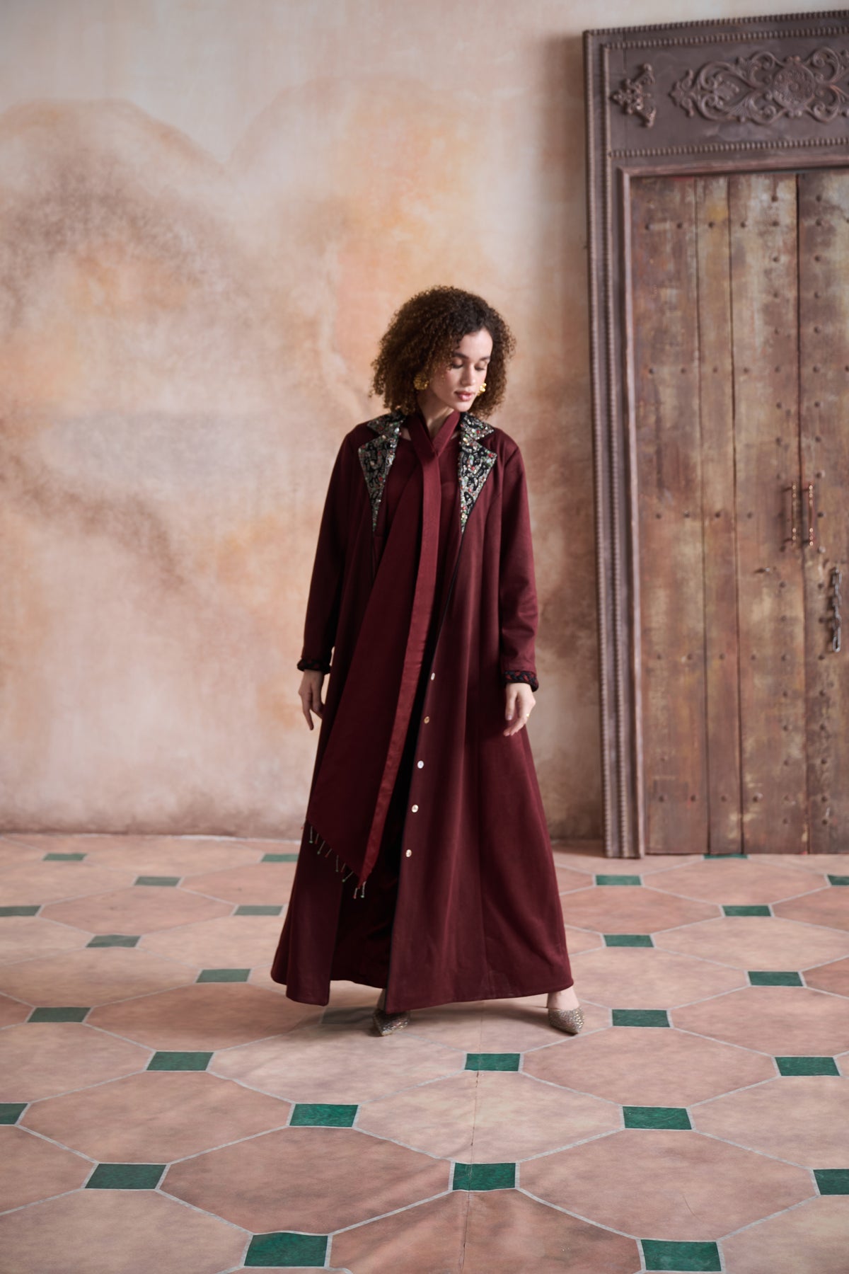 Zahaal Embroidered Bisht with Embellishment