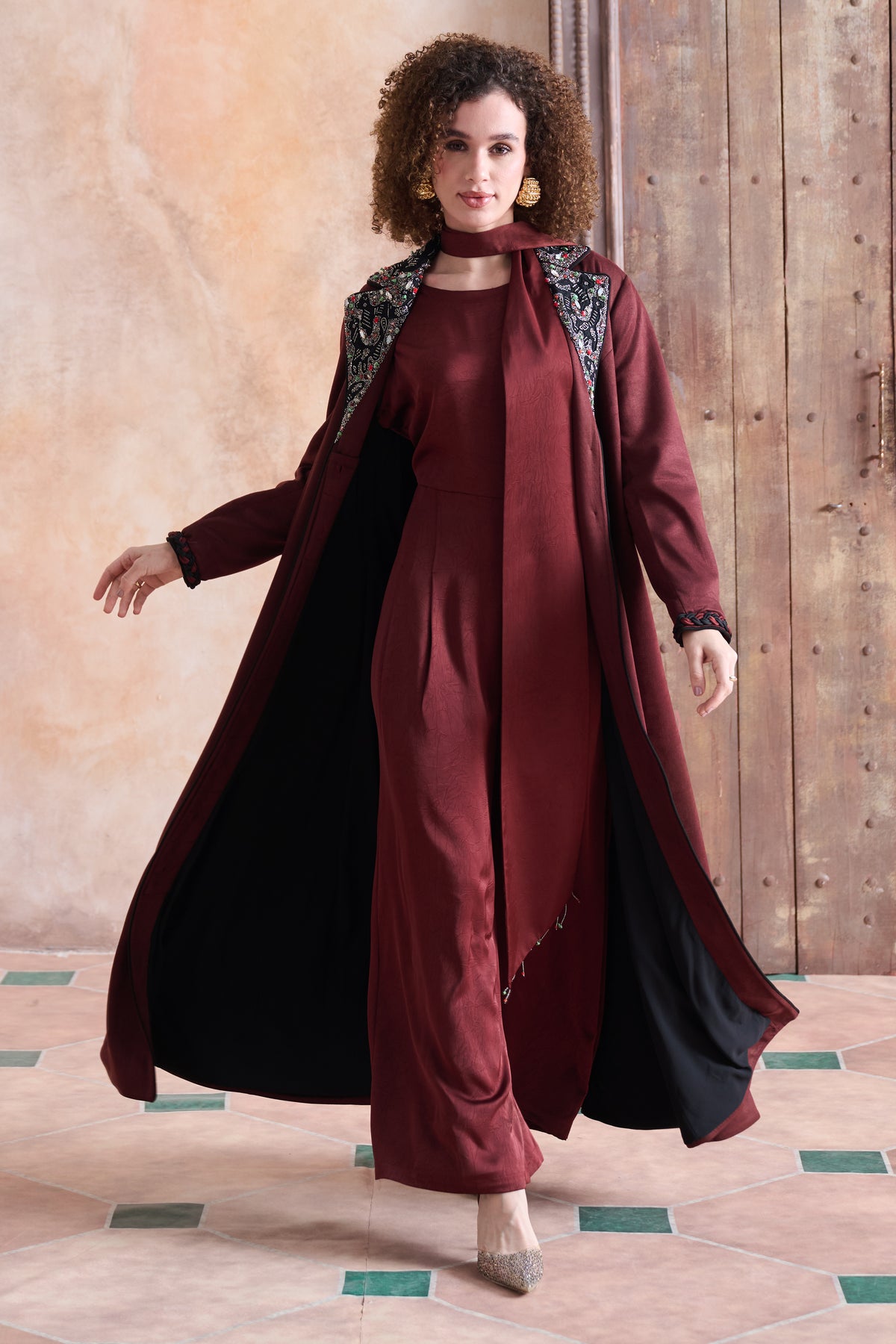 Zahaal Embroidered Bisht with Embellishment