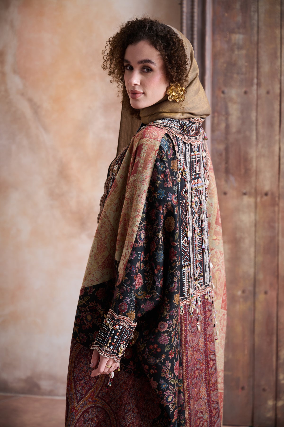 Ajwa Embroidered Abaya with Embellishment