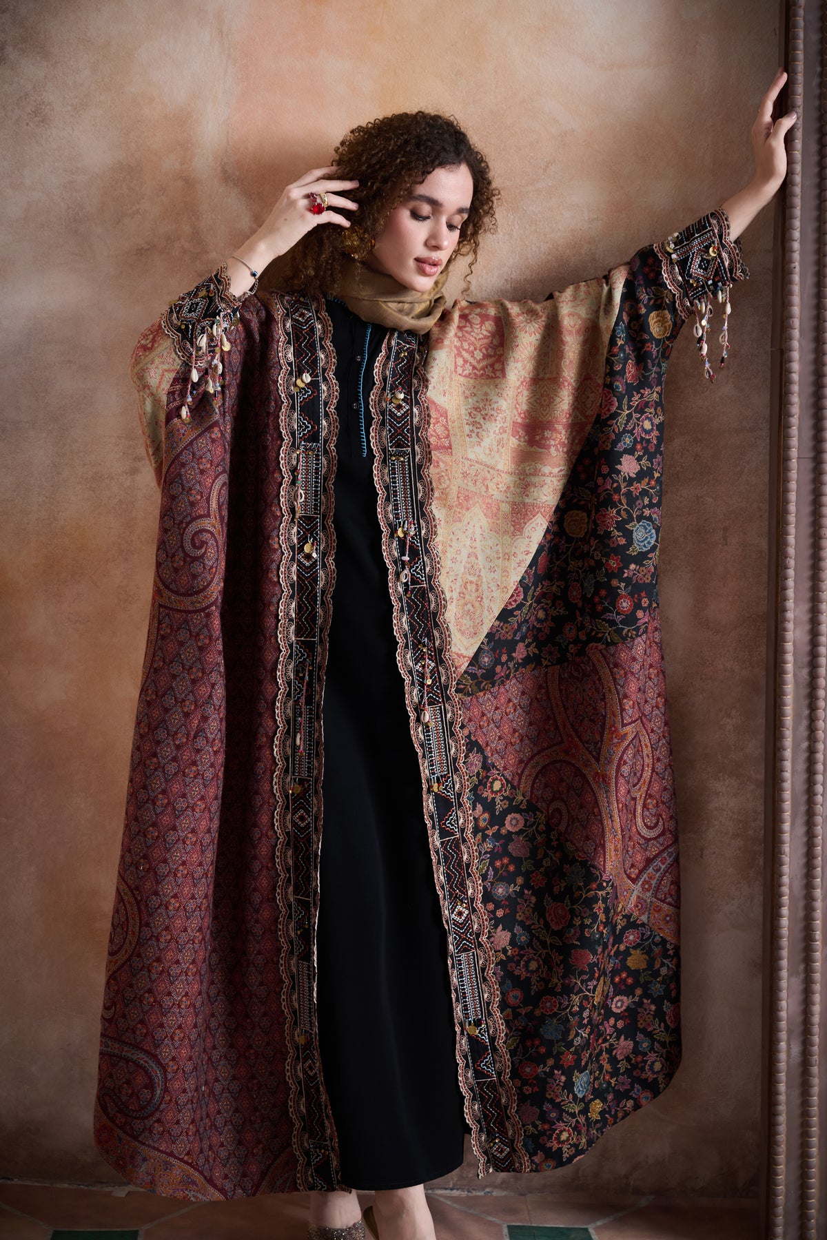 Ajwa Embroidered Abaya with Embellishment
