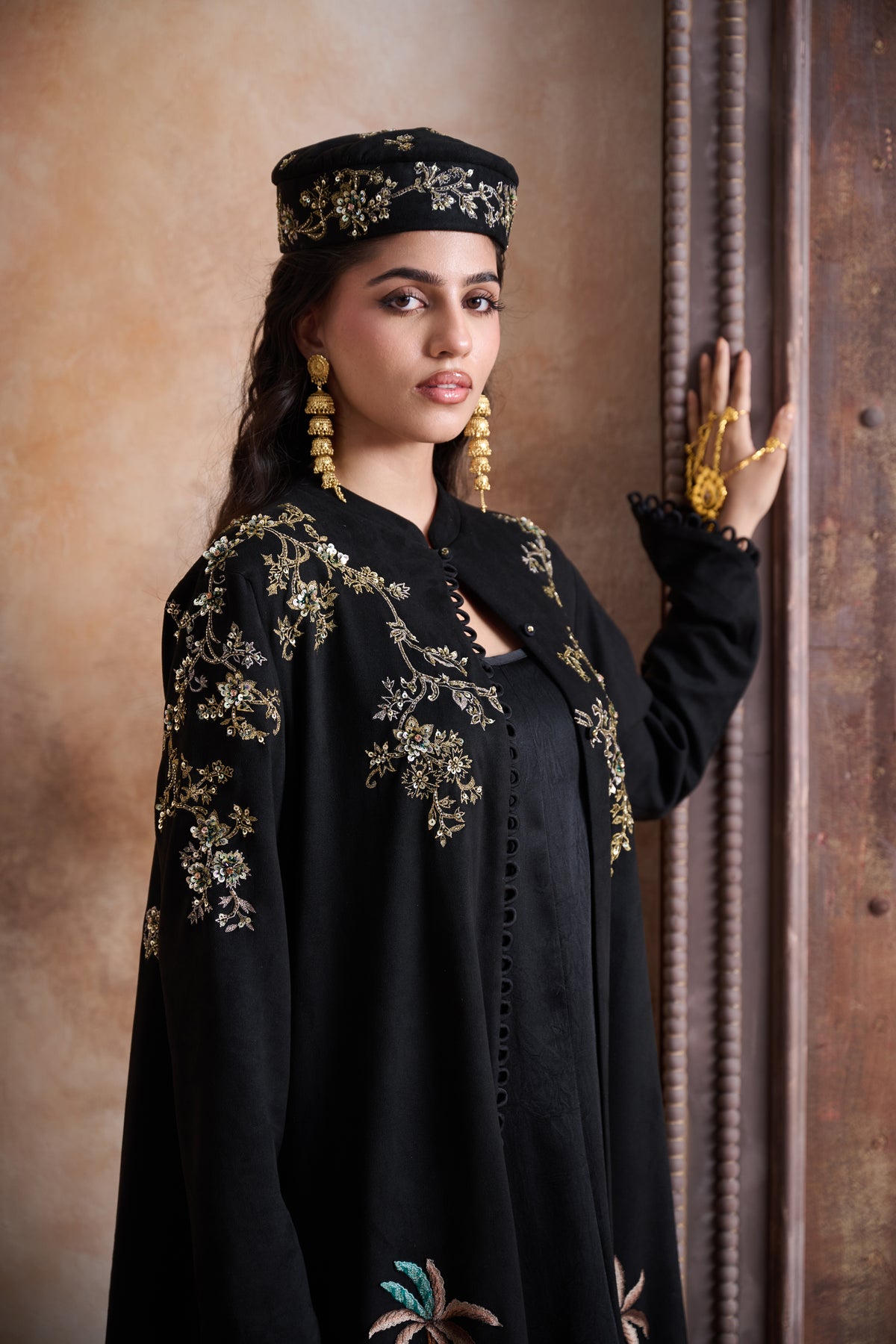 Zahalina Embroidered Abaya with Embellishment