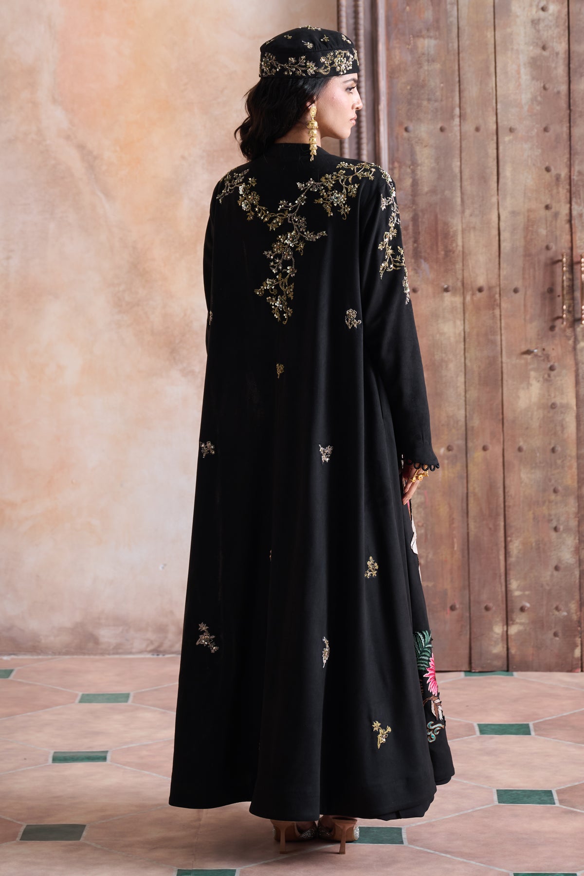 Zahalina Embroidered Abaya with Embellishment