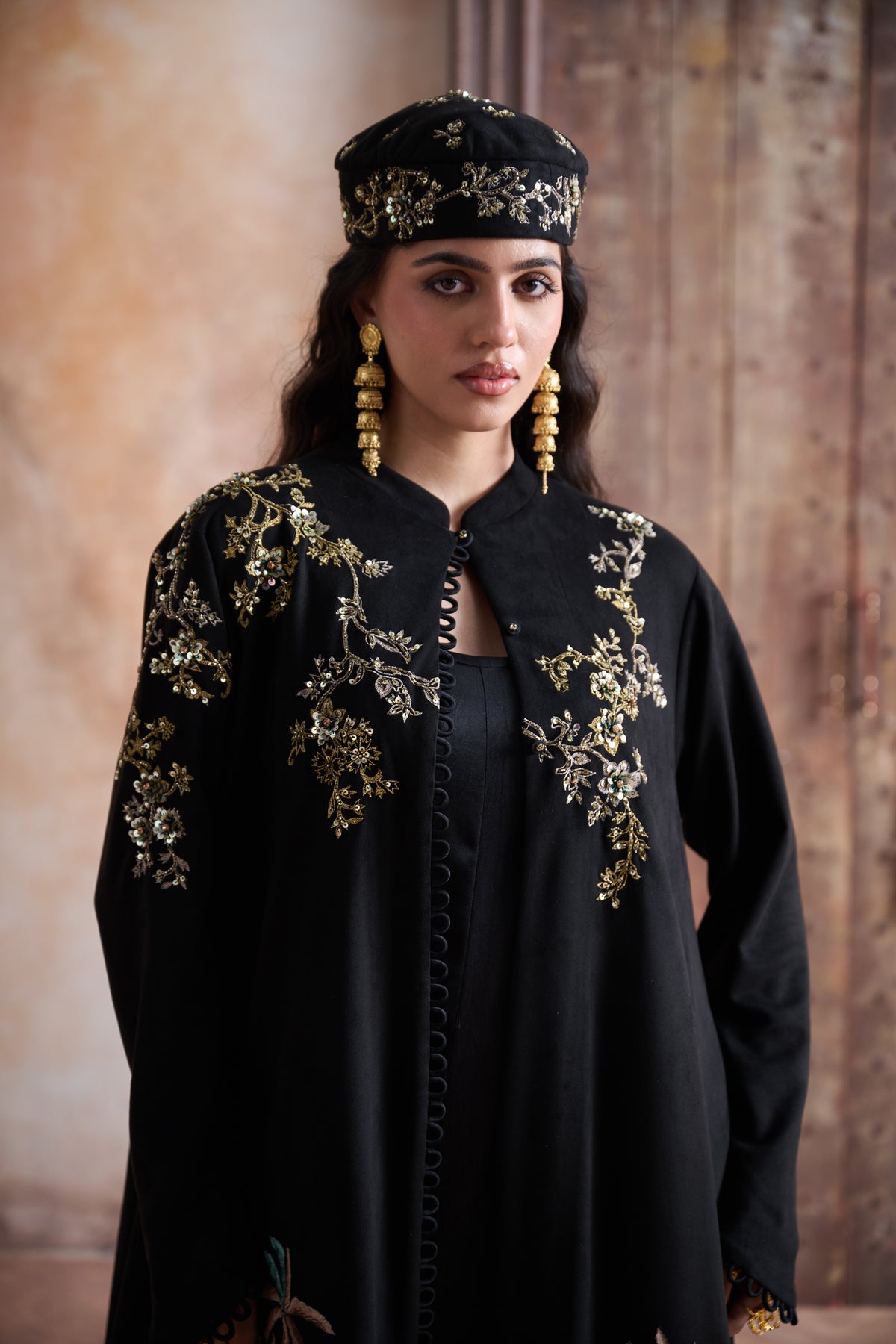 Zahalina Embroidered Abaya with Embellishment