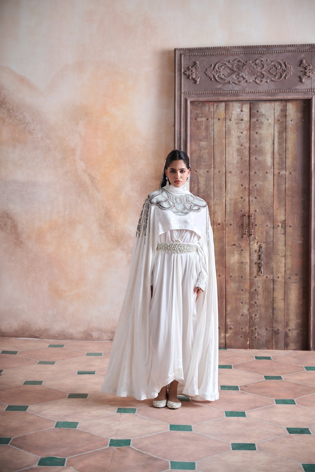 Zahaira Embellished Cape with Jalabiya