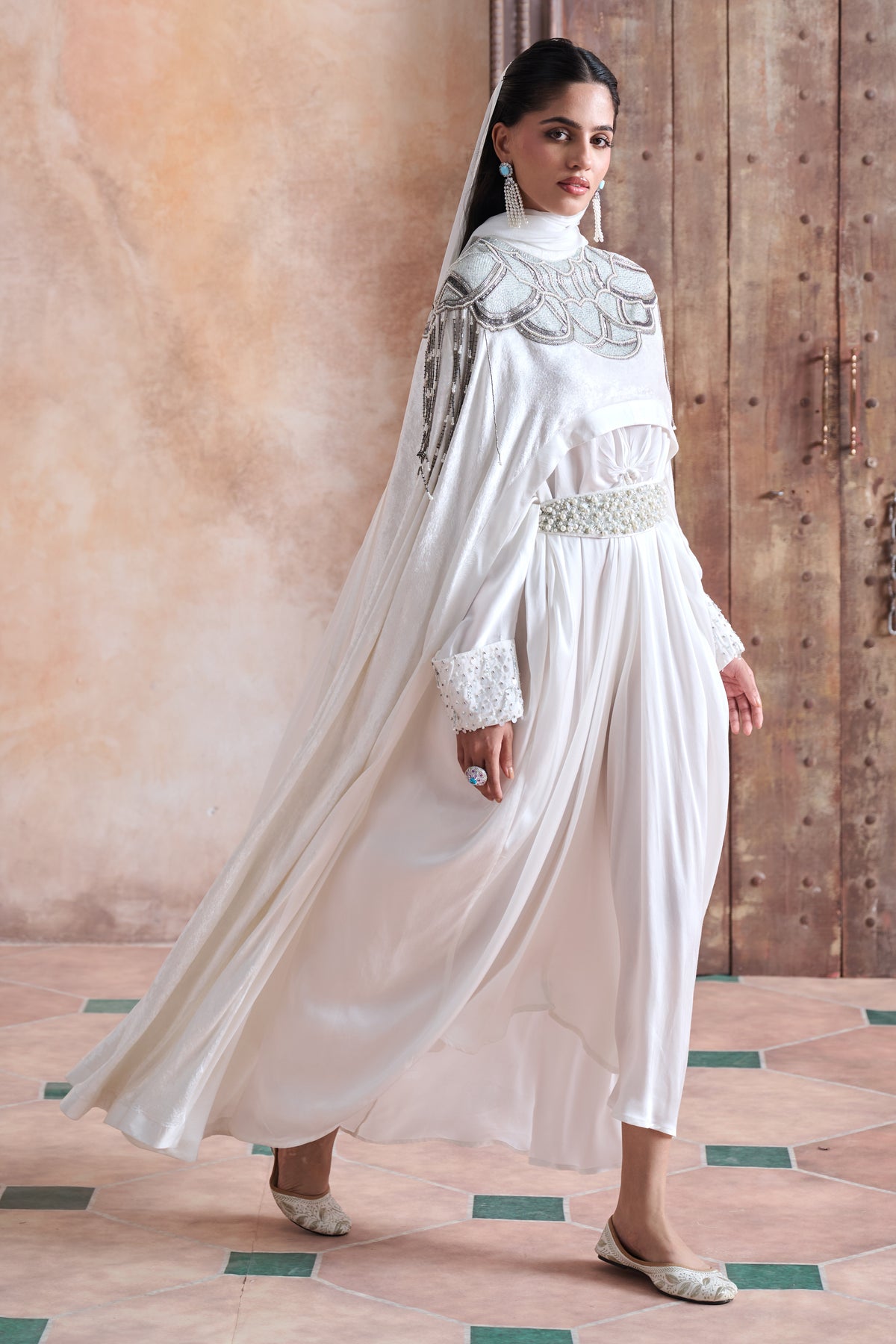 Zahaira Embellished Cape with Jalabiya