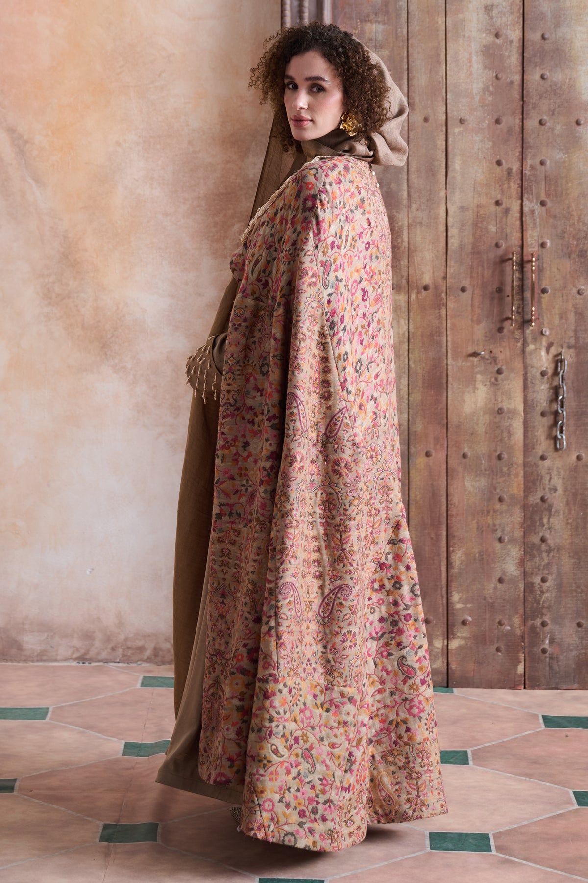 Suhaila Embellished Cape with Inner Dress