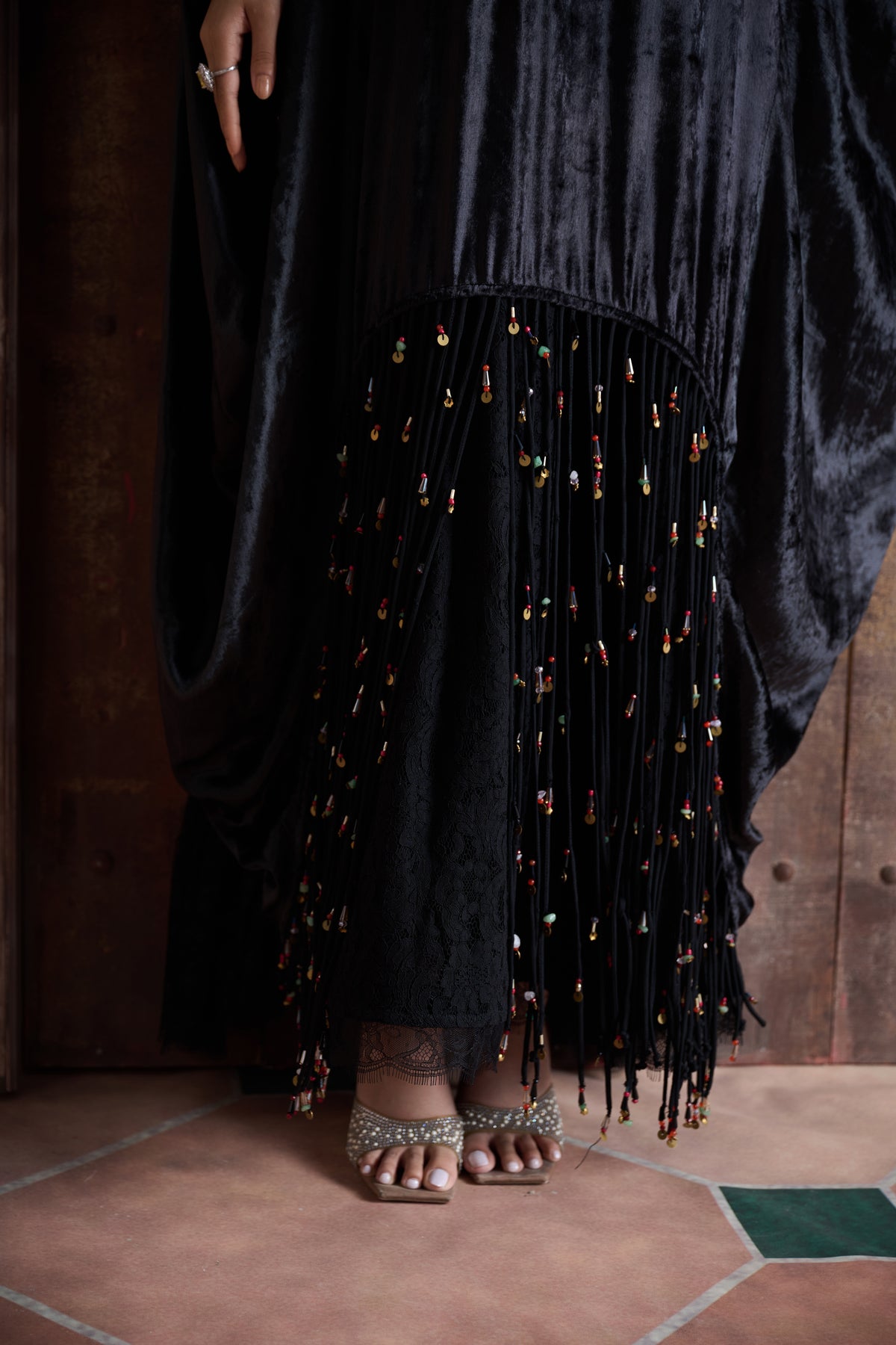 Zayaria Embroidered Jalabiya with Embellishment
