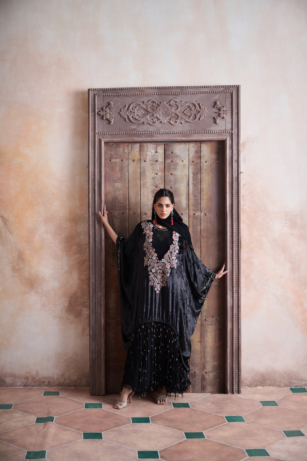 Zayaria Embroidered Jalabiya with Embellishment