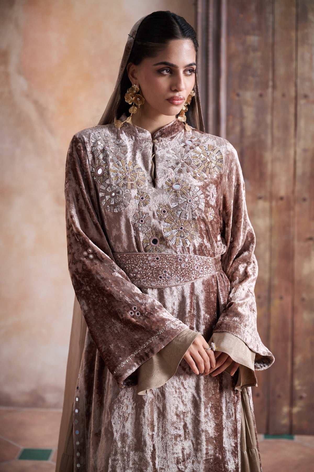 Zoyaila Embellished Cape with Jalabiya