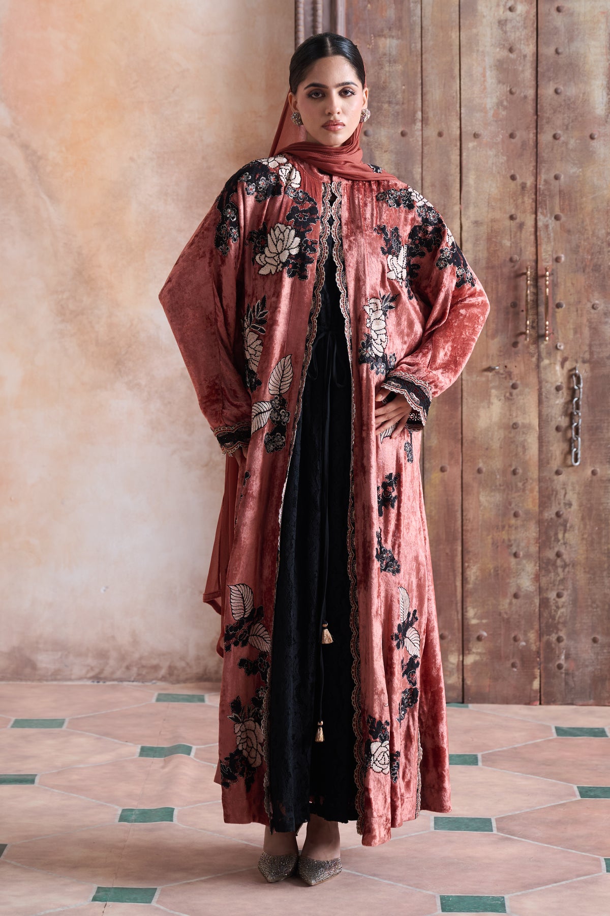 Laysana Embroidered Abaya with Embellishment