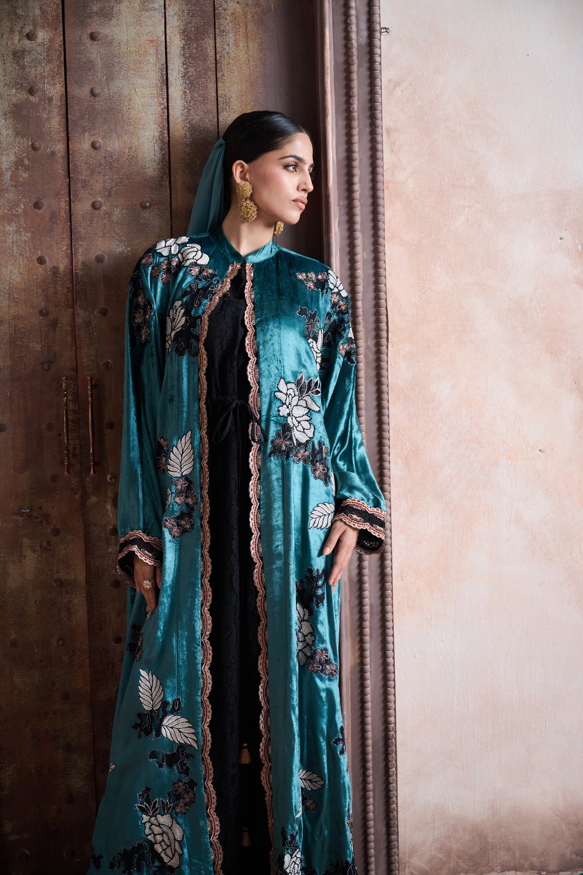 Rubaia Embroidered Abaya with Embellishment