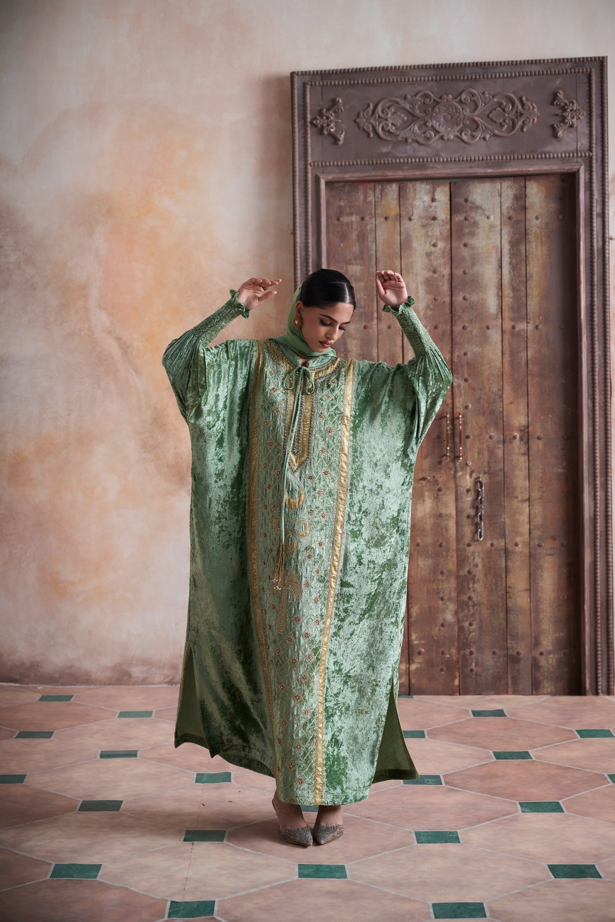 Zayalina Embroidered Jalabiya with Embellishment