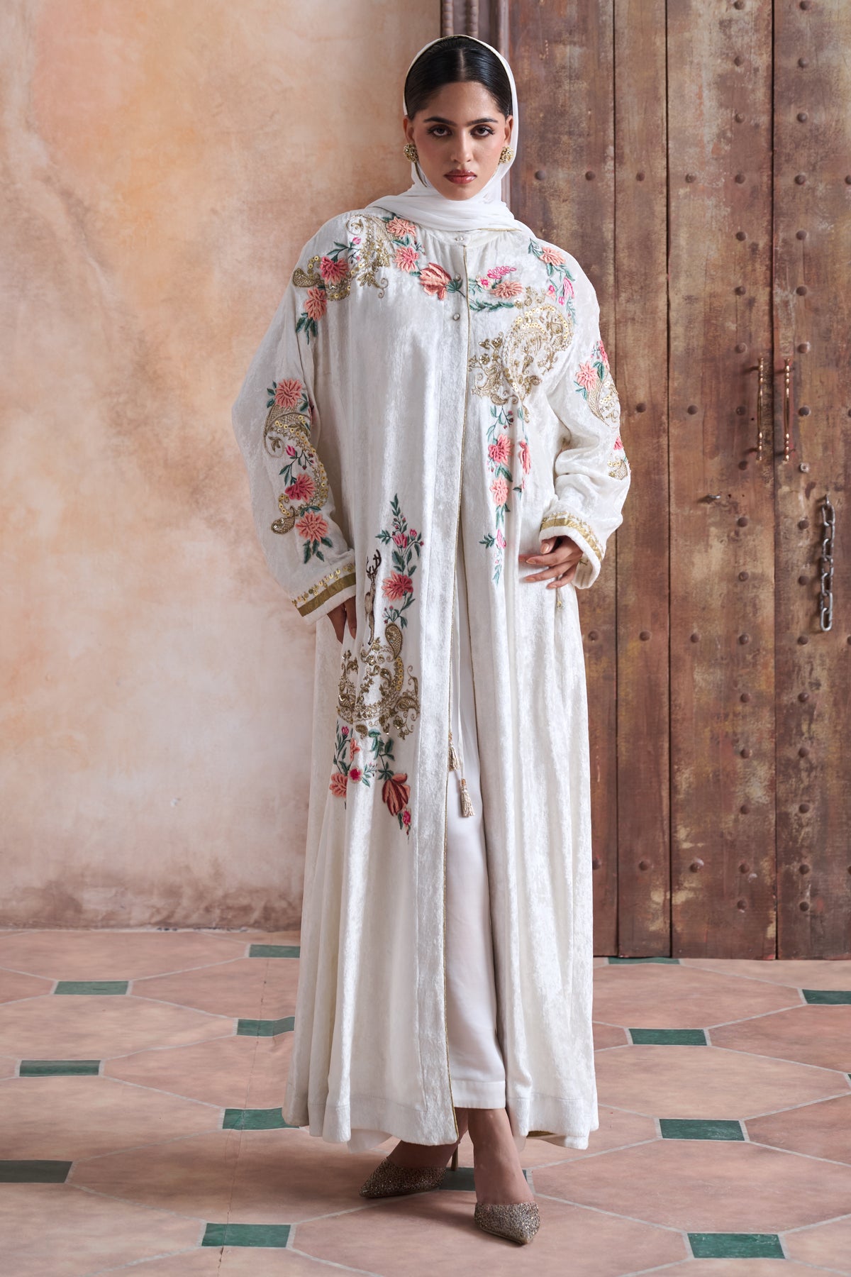 Linaah Embroidered Abaya with Embellishment