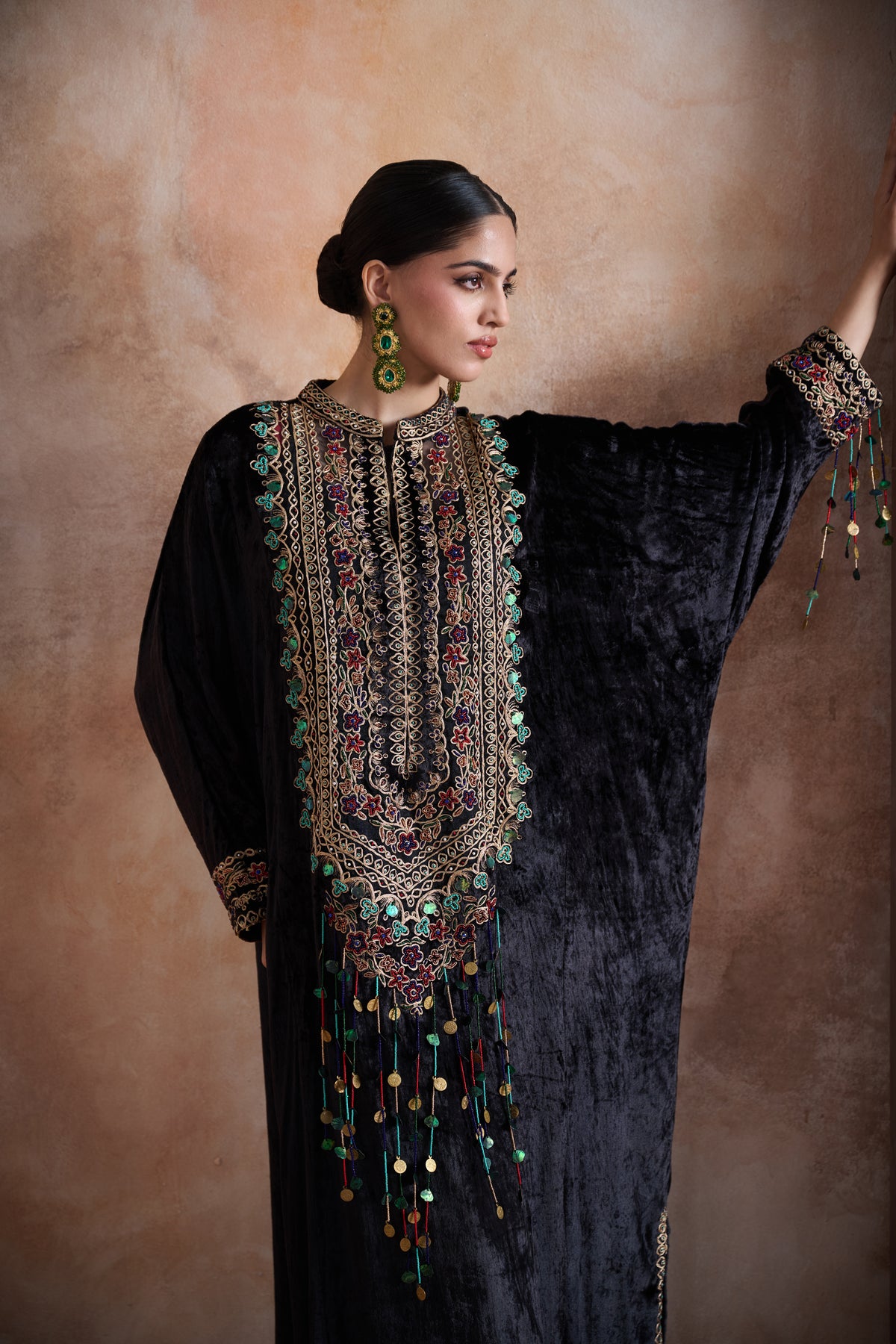 Narasha Embroidered Jalabiya with Embellishment