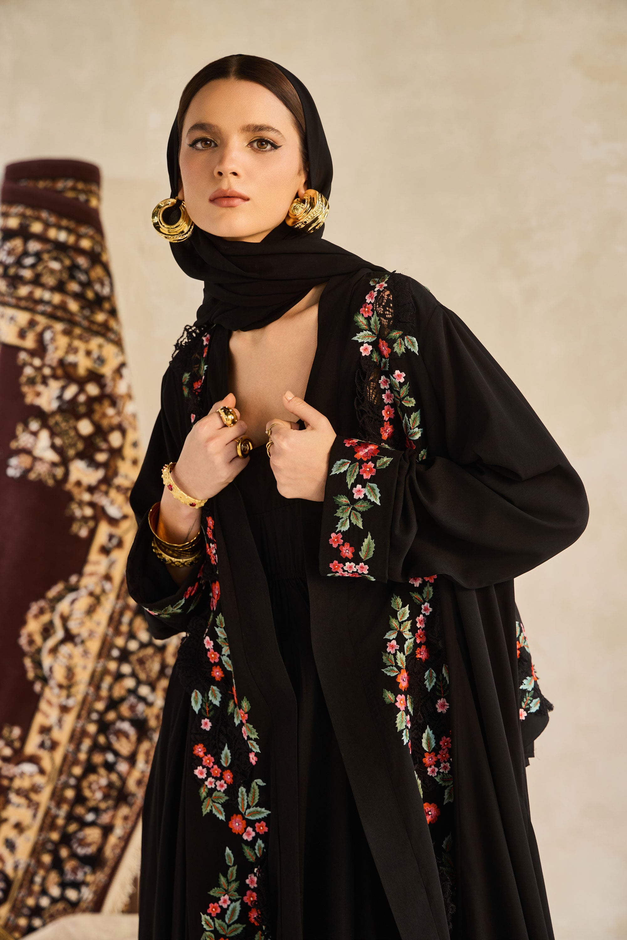 Fawzia Embroidered Abaya
