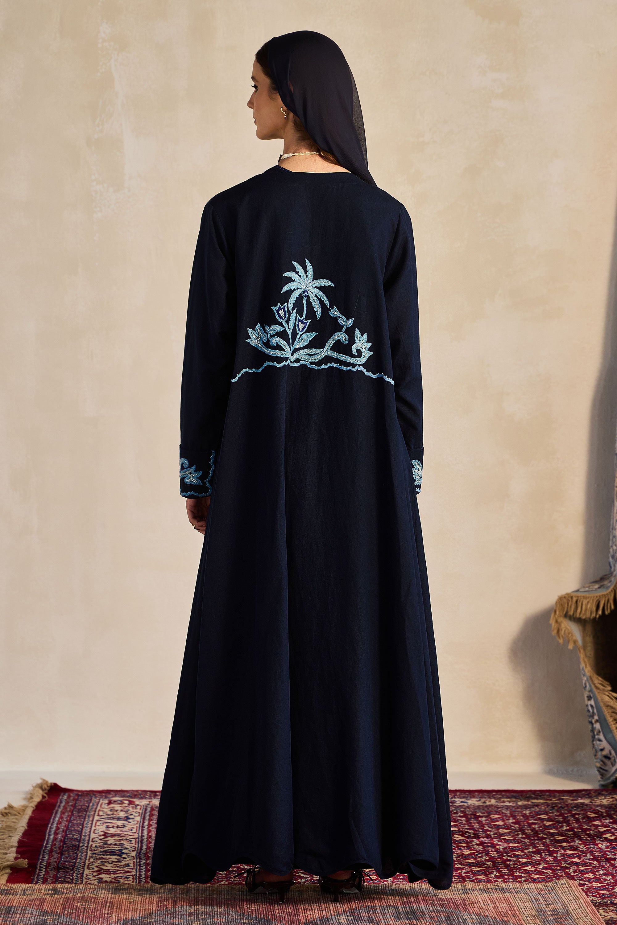 Sabeeka Embroidered Abaya with Embellishment