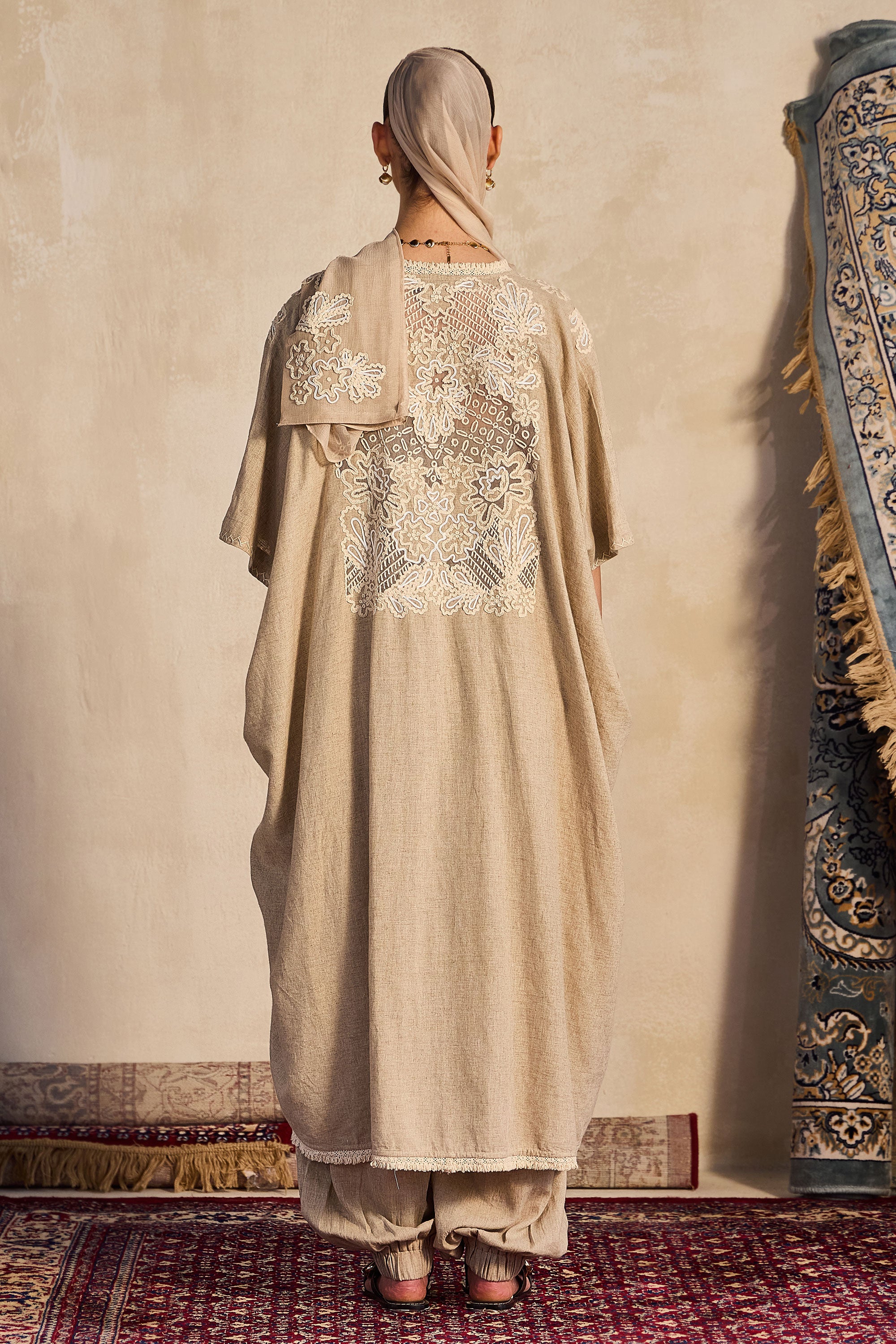Manahel Embroidered Bisht with Jumpsuit