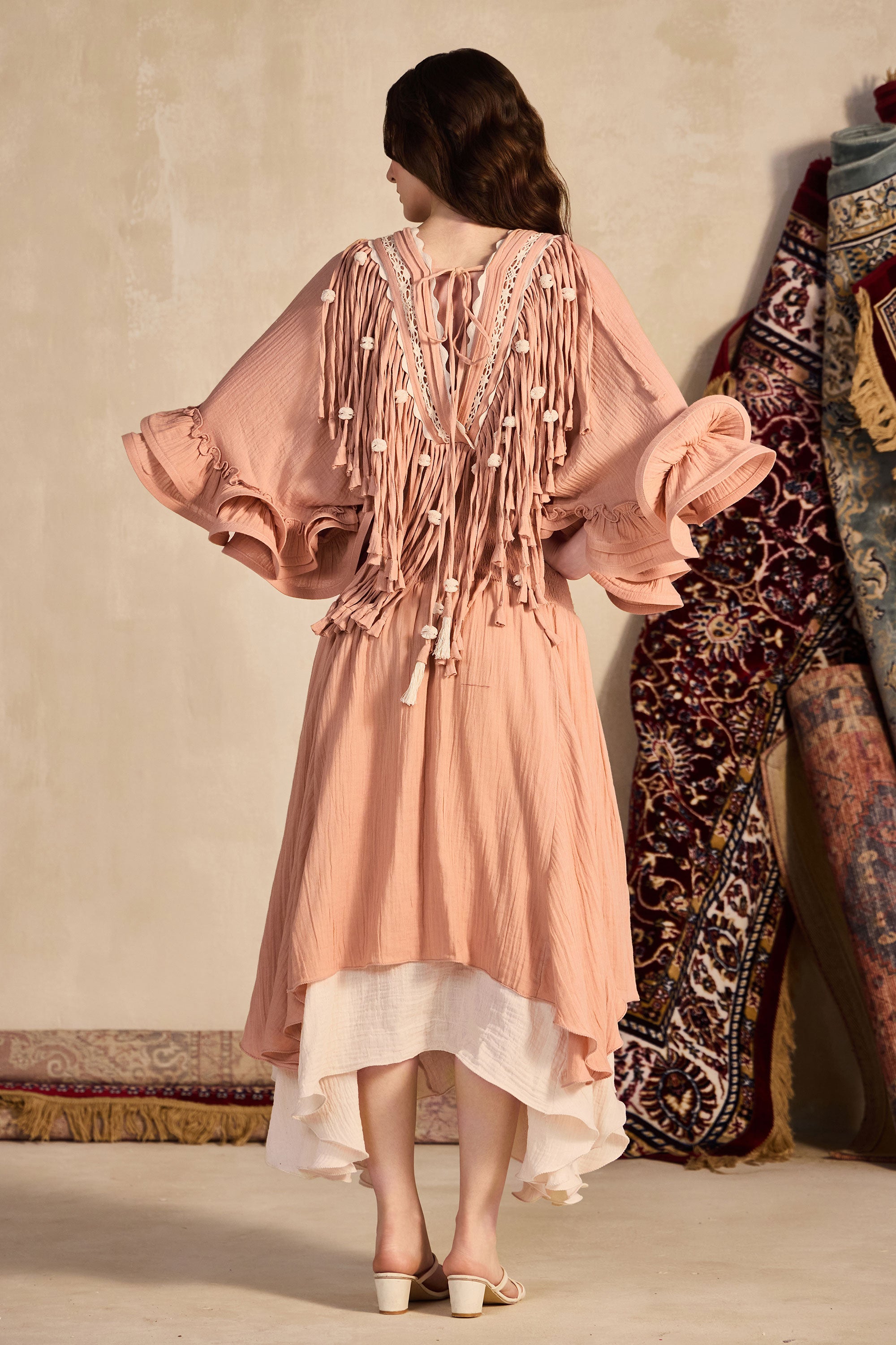 Noofiya Embroidered Jalabiya with Tassels